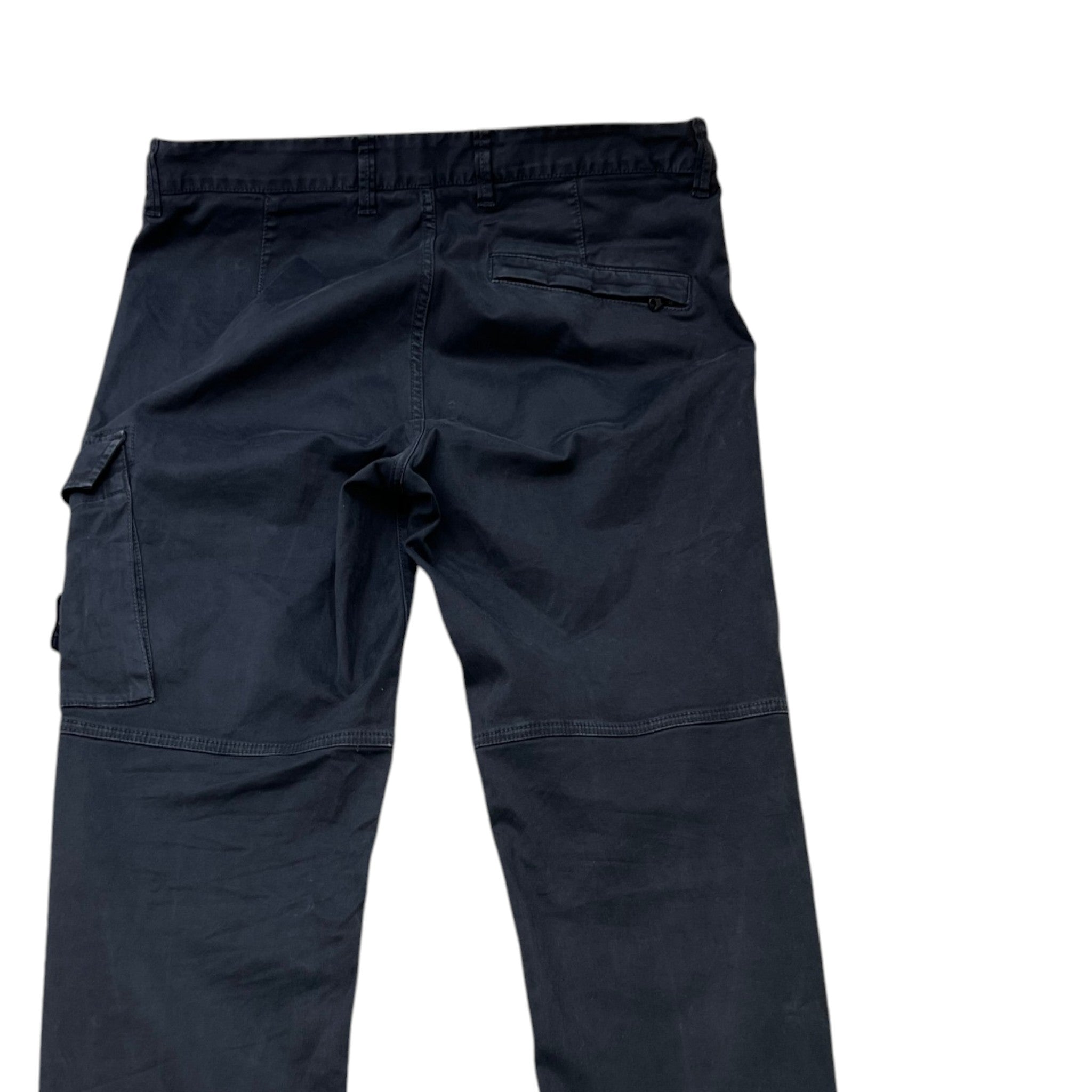 Men's Applique Logo Cargo Trousers Black Size Waist 33"