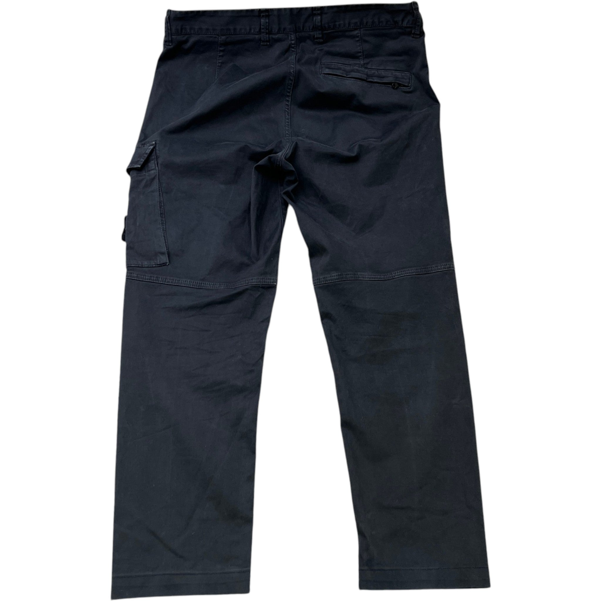 Men's Applique Logo Cargo Trousers Black Size Waist 33"