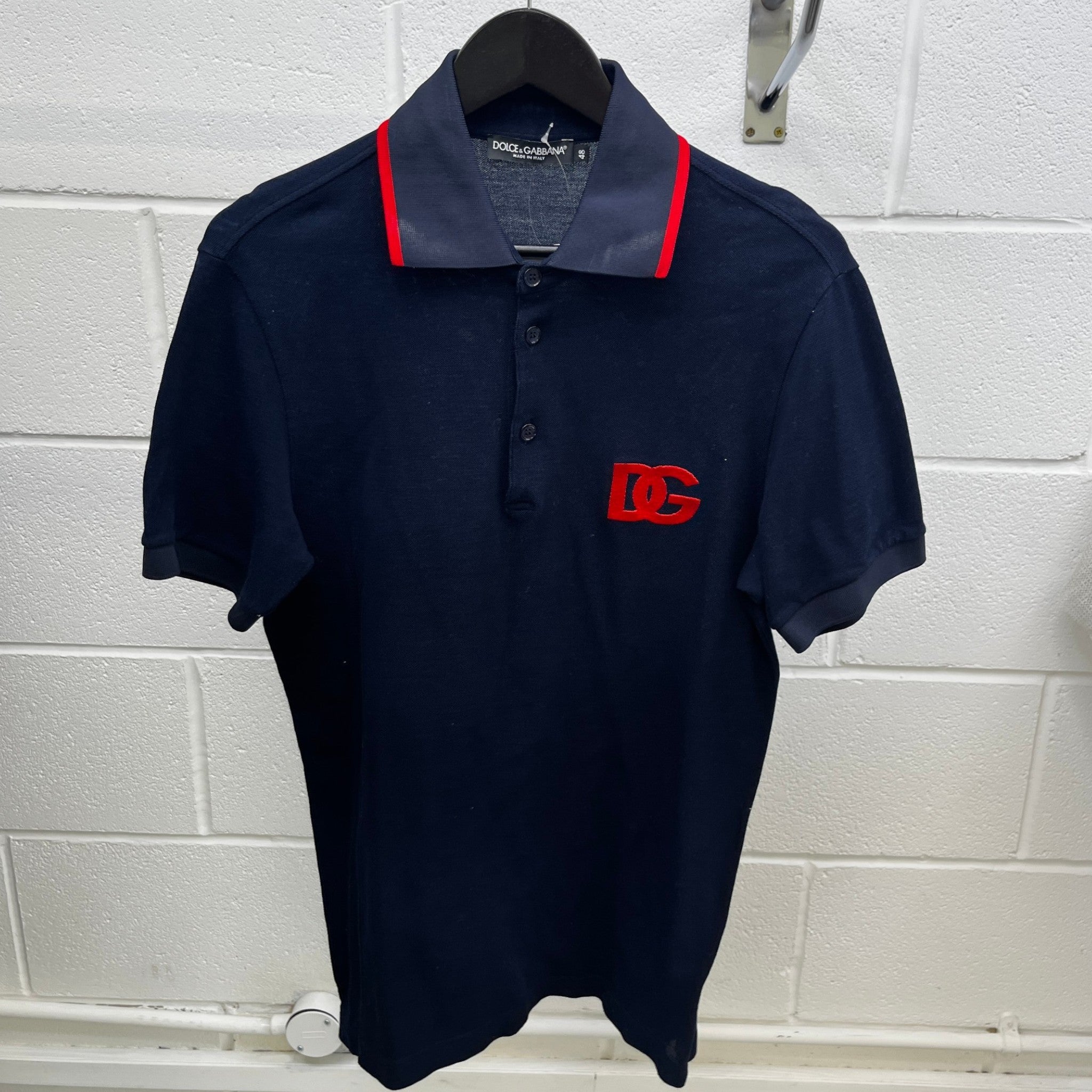 Men's Embroidered Logo Polo Shirt Navy Size IT 48 / UK M