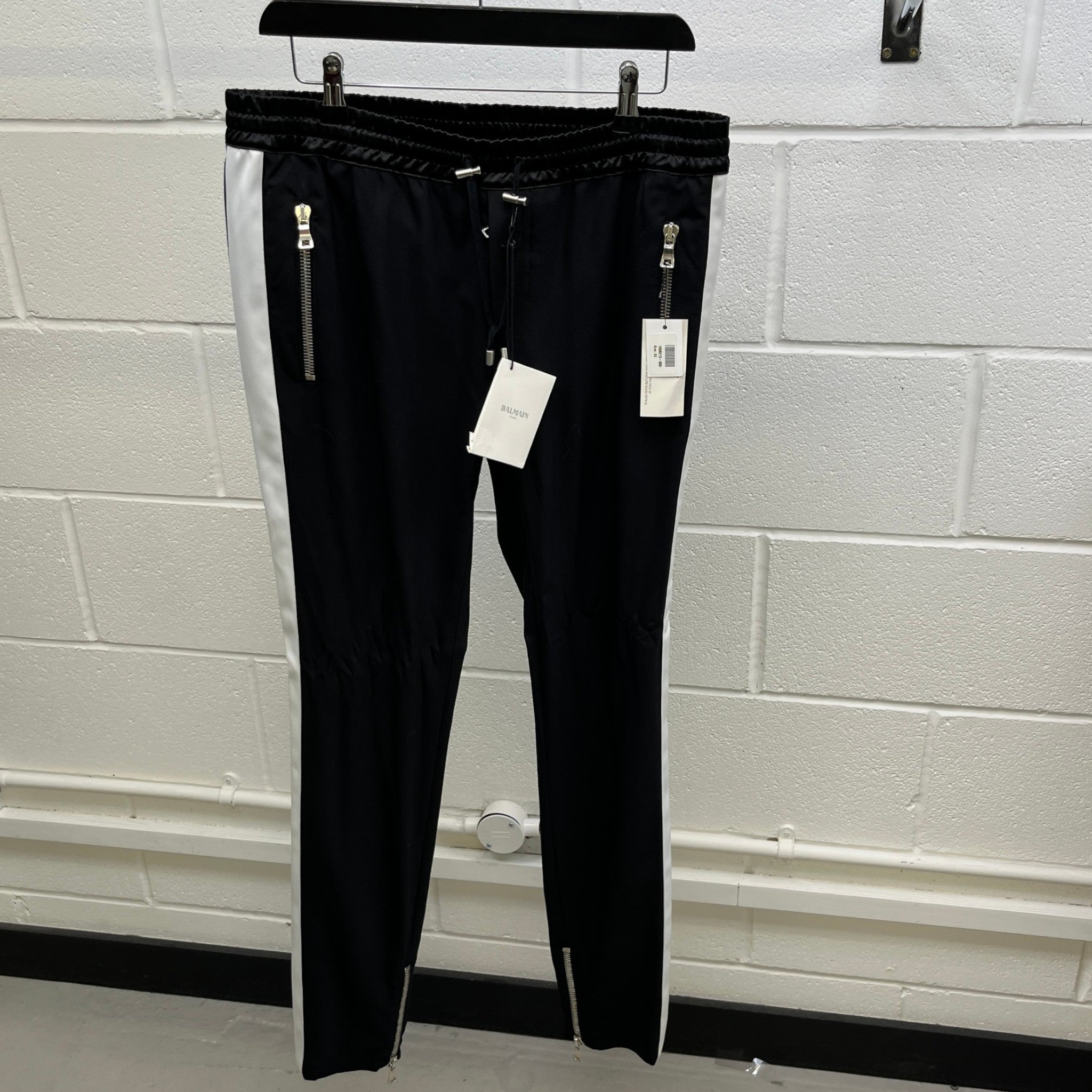 Men's Zip Joggers Black Size IT 52 / UK 36