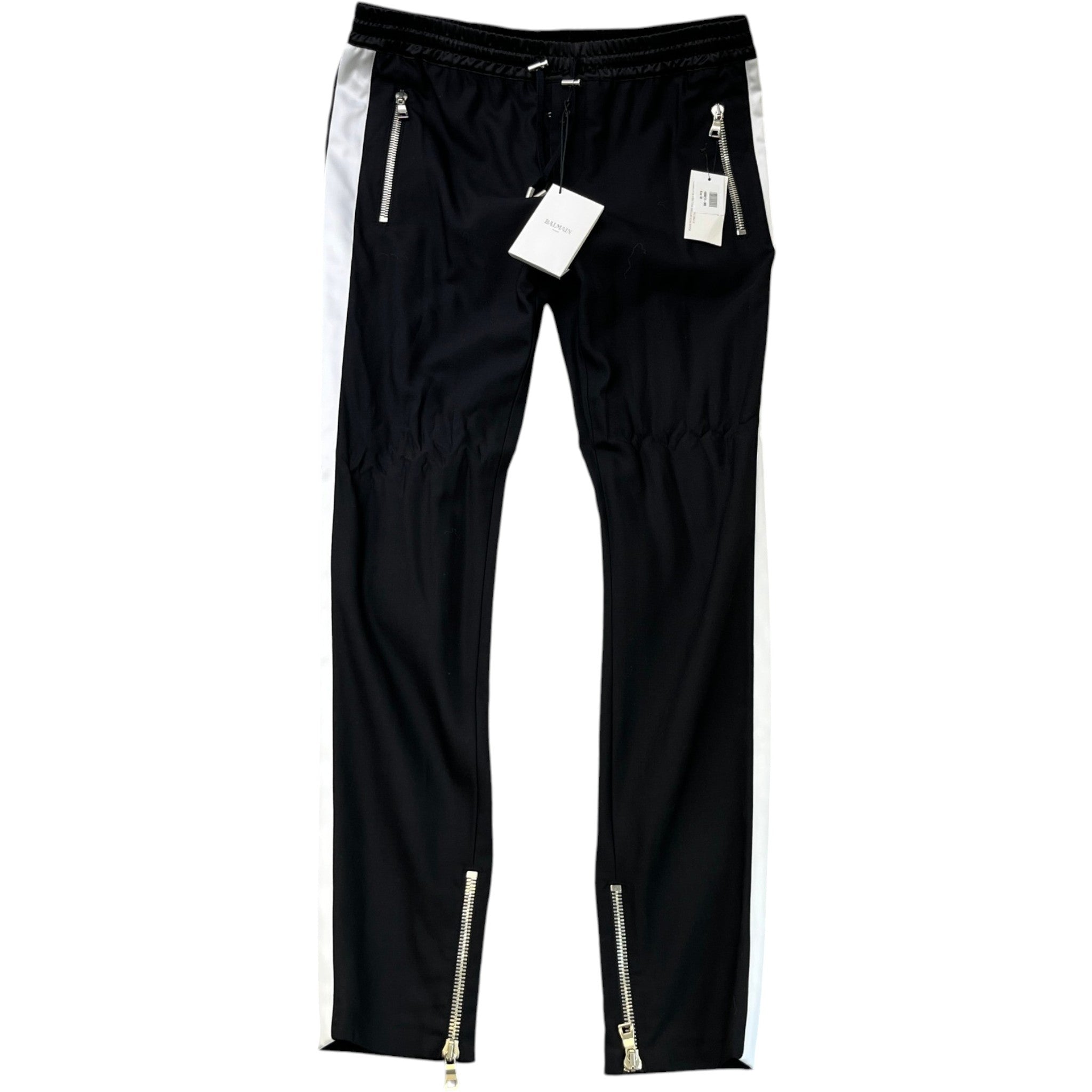 Men's Zip Joggers Black Size IT 52 / UK 36