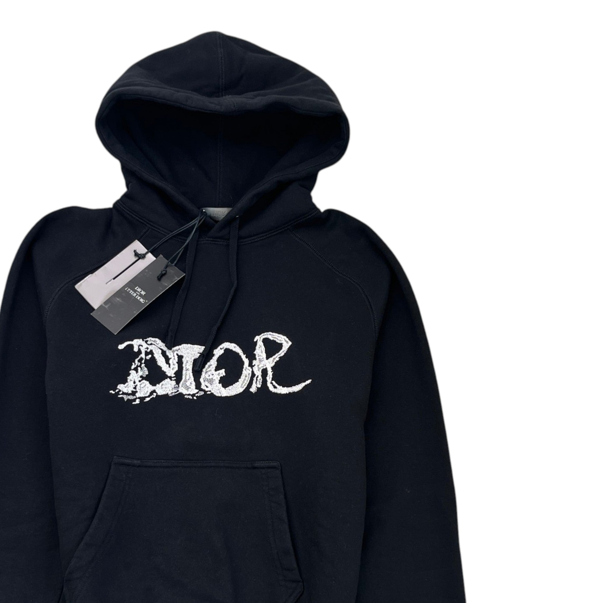 Men's X Peter Doig Embroidered Logo Hoodie Black Size XXS