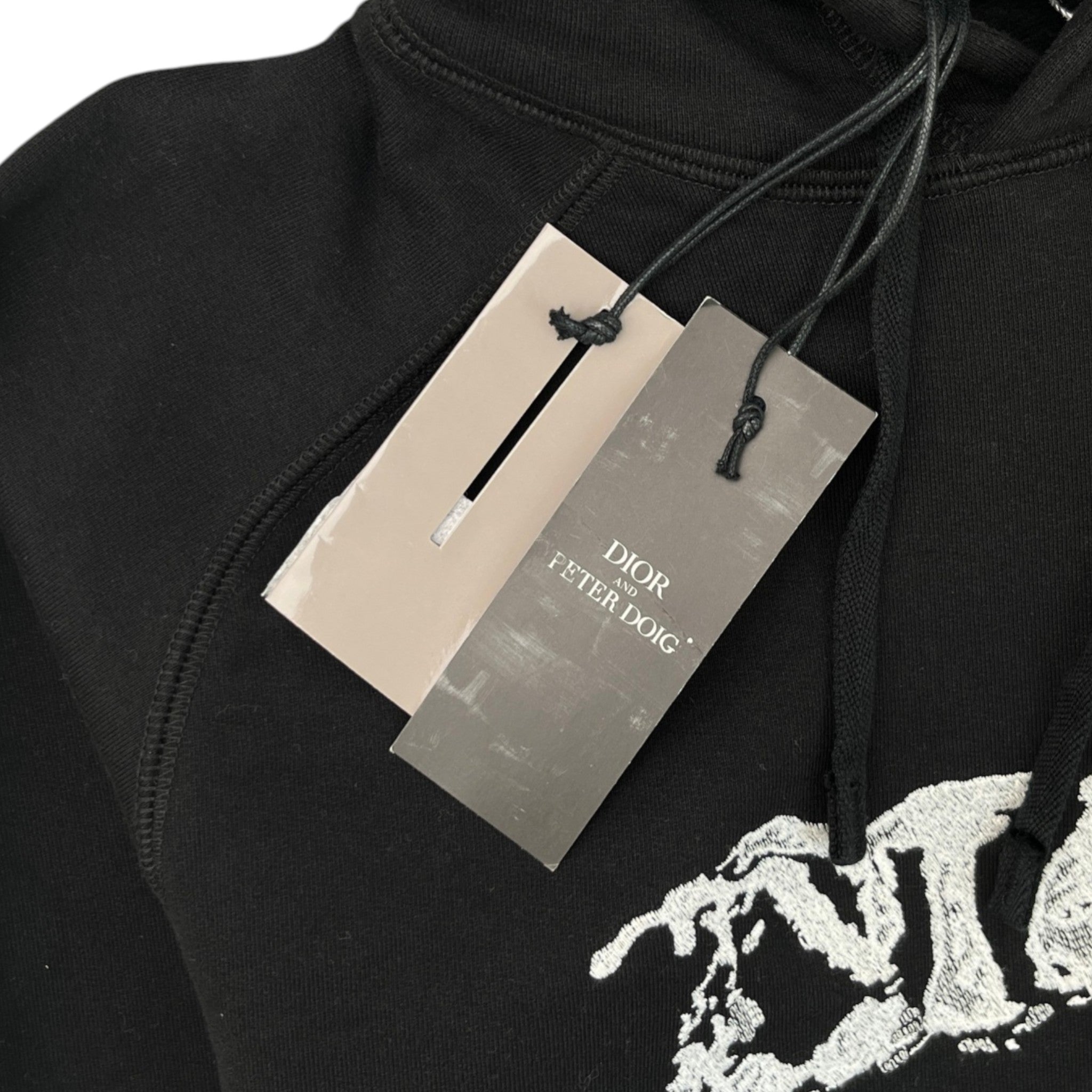 Men's X Peter Doig Embroidered Logo Hoodie Black Size XXS