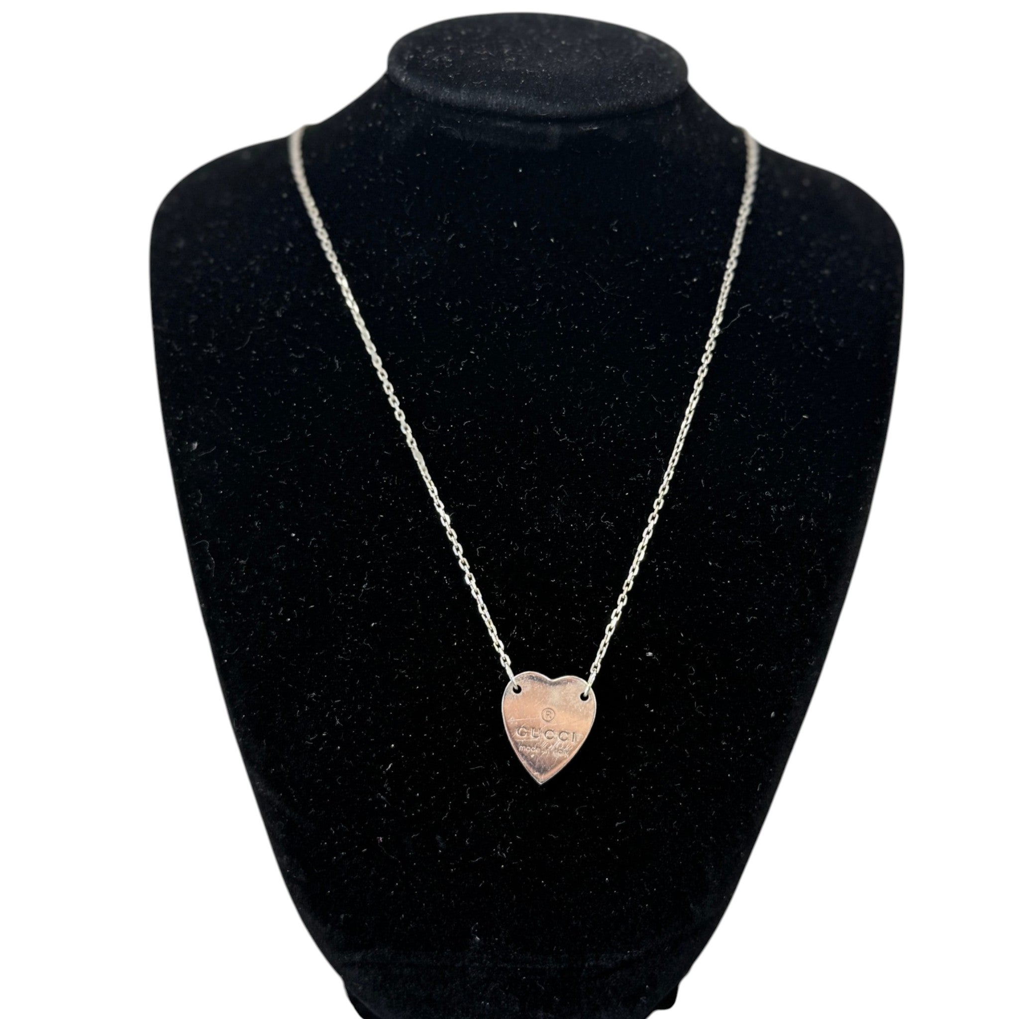 Women's Trademark Heart Pendant Necklace Silver
