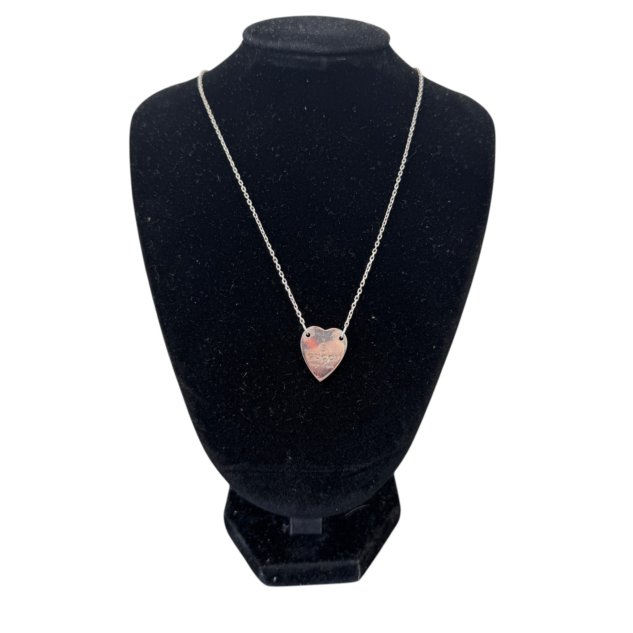 Women's Trademark Heart Pendant Necklace Silver