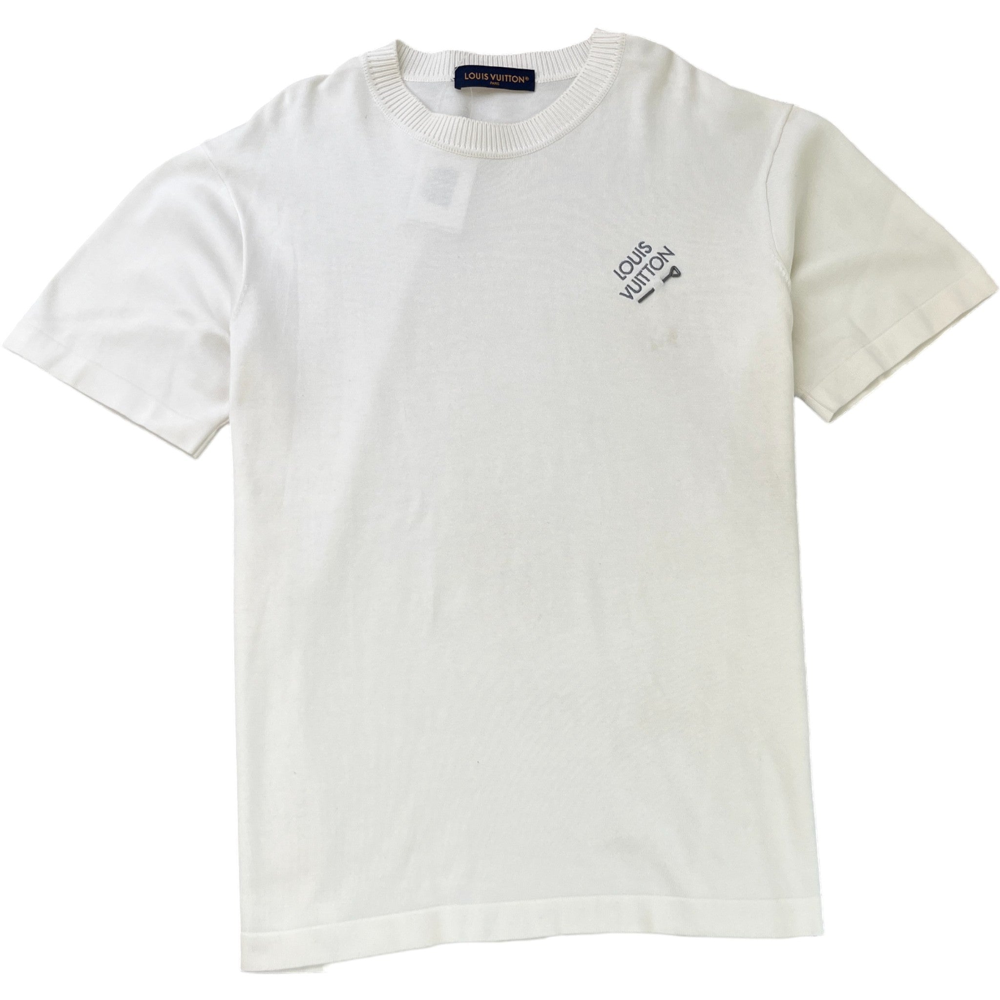Men's Embroidered Signature T-Shirt White Size XL