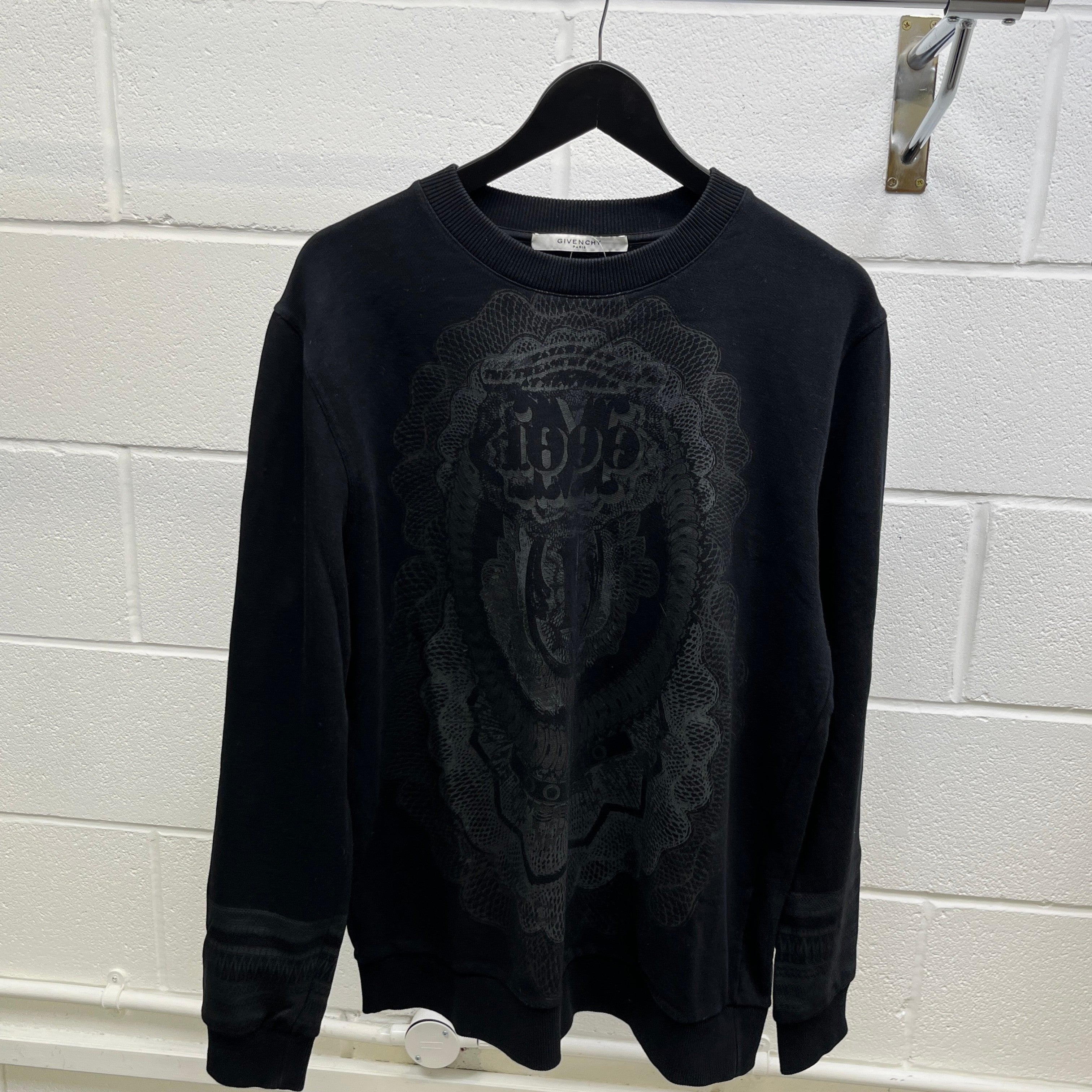 Men's Riccardo Tisci Ss 2017 1000 Bill Dormio Sweatshirt Black Size M