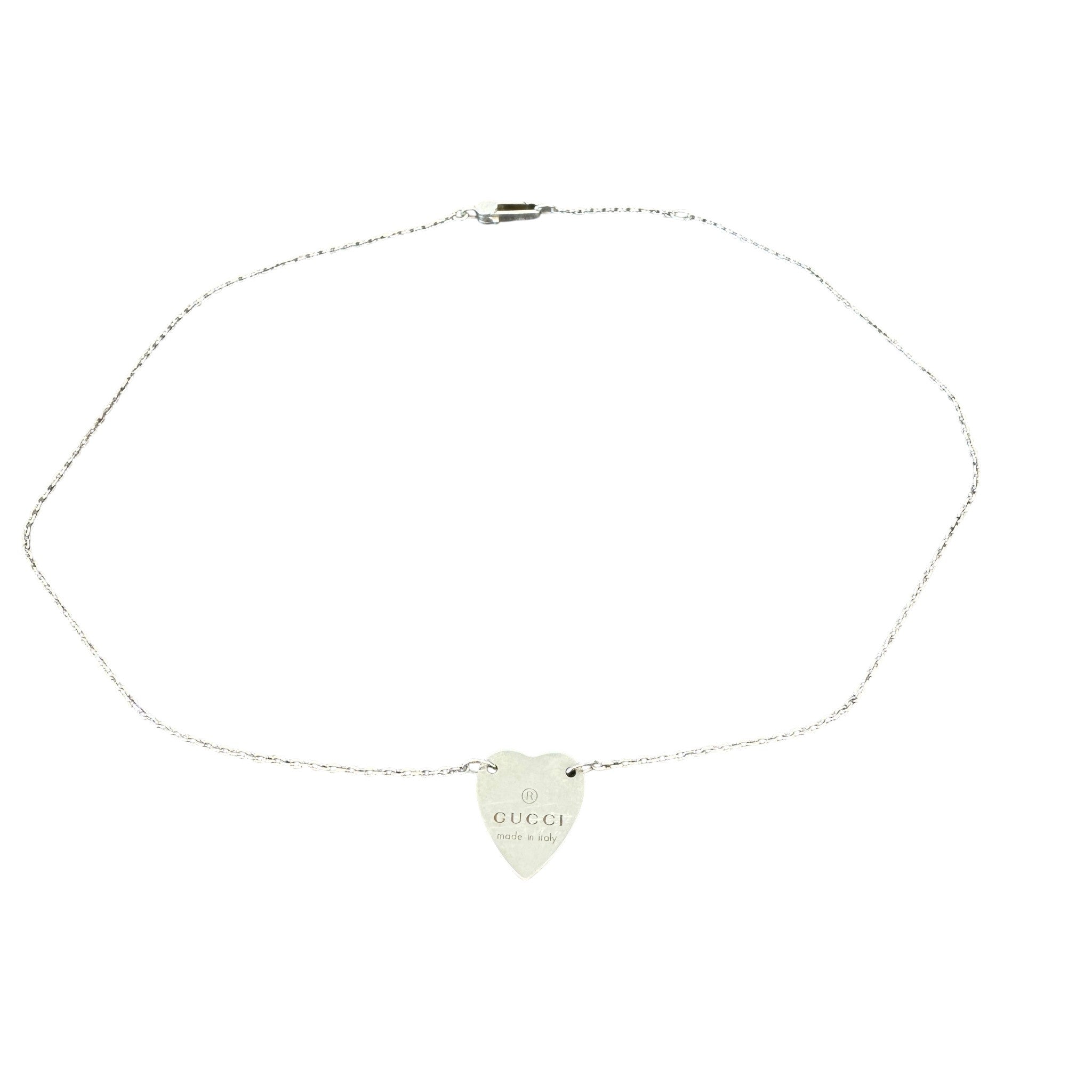 Women's Trademark Heart Pendant Necklace Silver