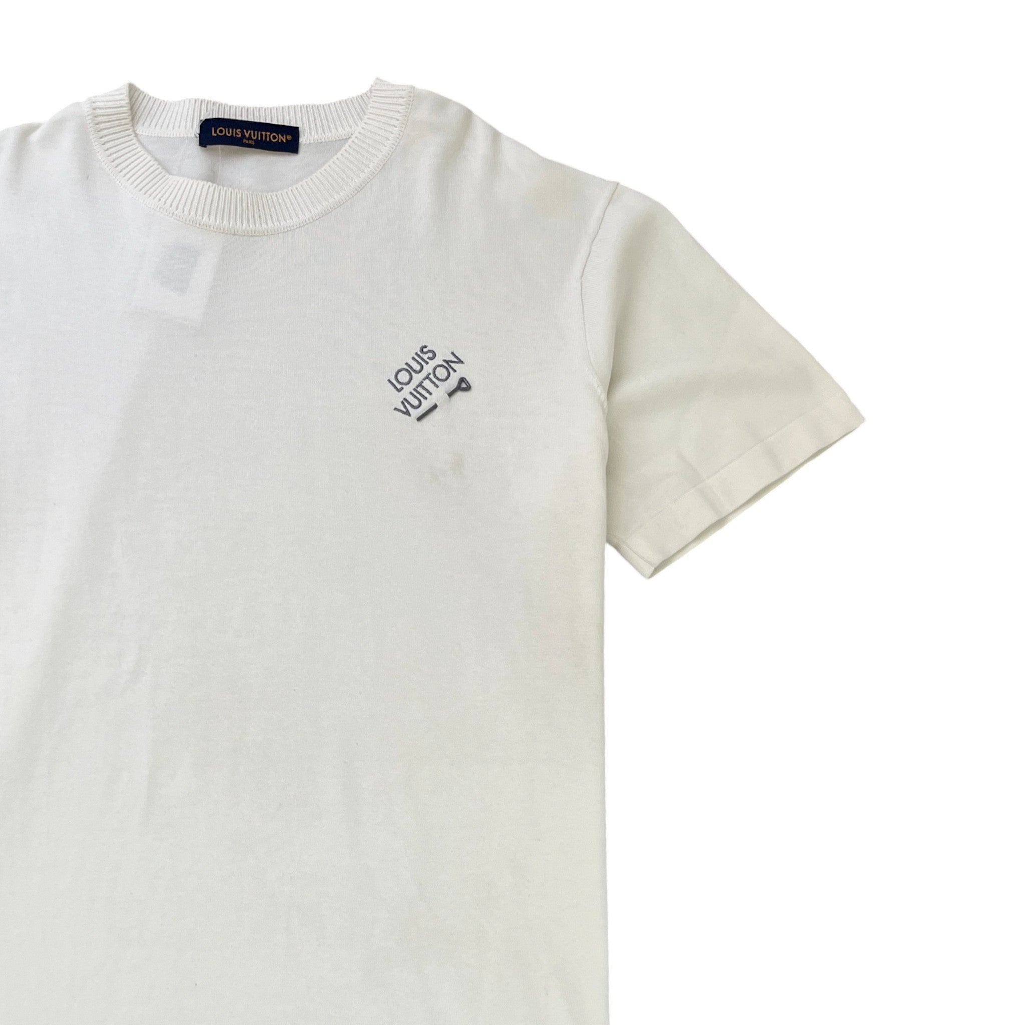 Men's Embroidered Signature T-Shirt White Size XL