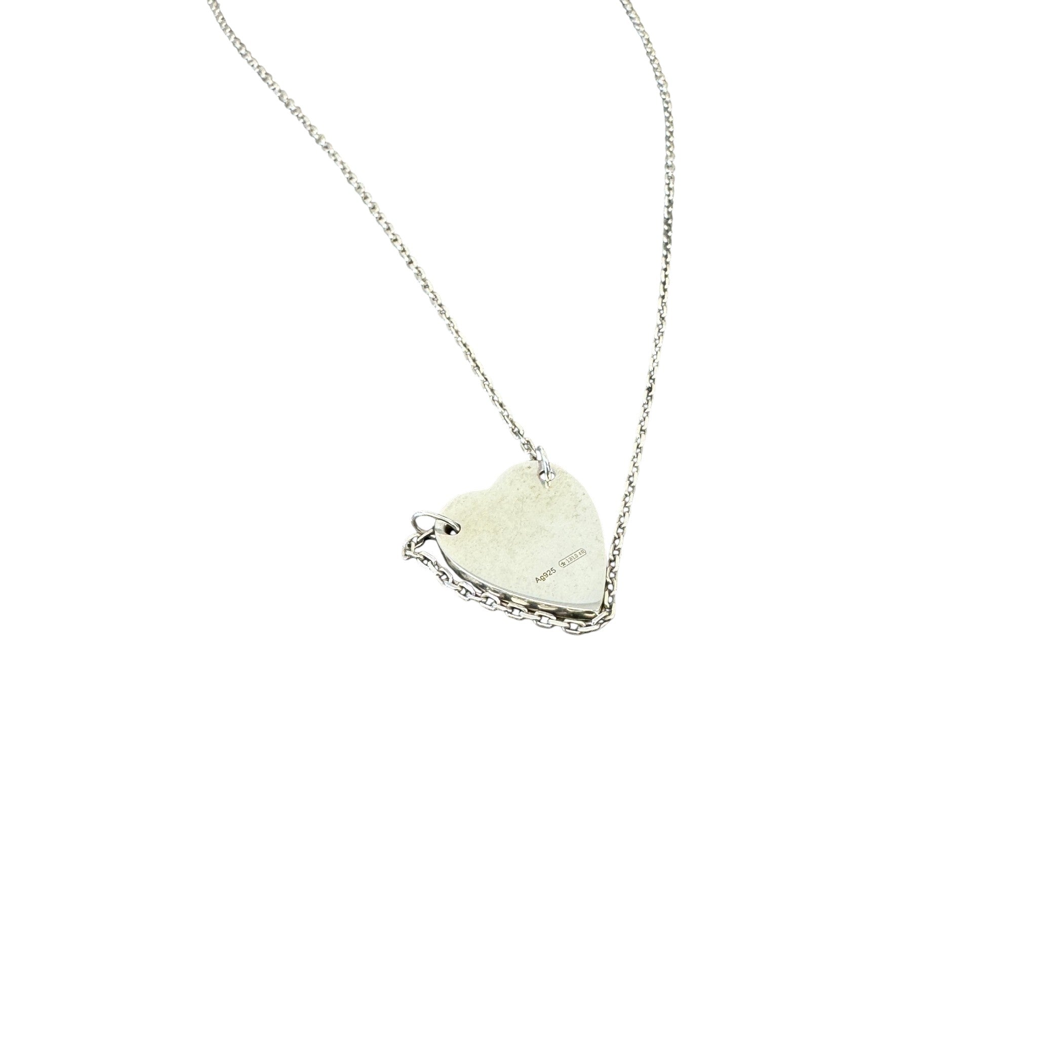 Women's Trademark Heart Pendant Necklace Silver