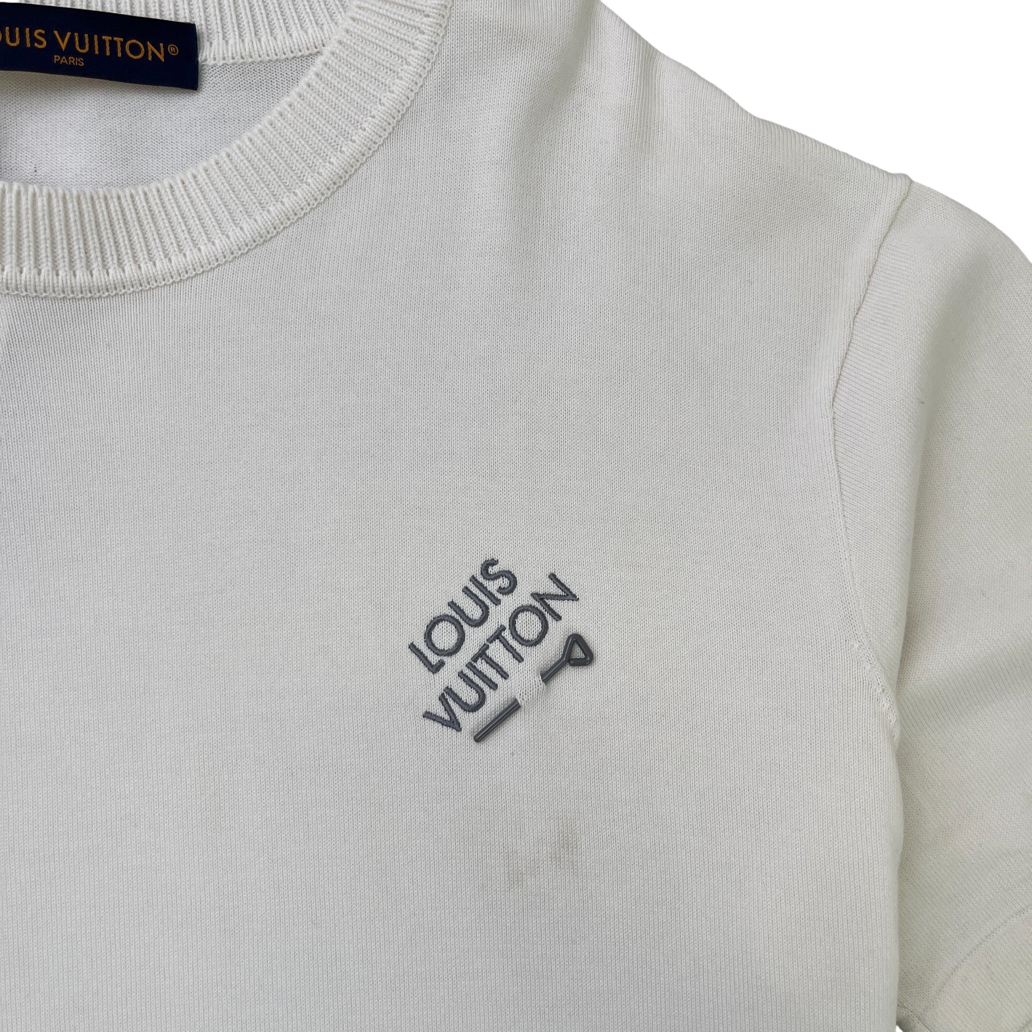 Men's Embroidered Signature T-Shirt White Size XL