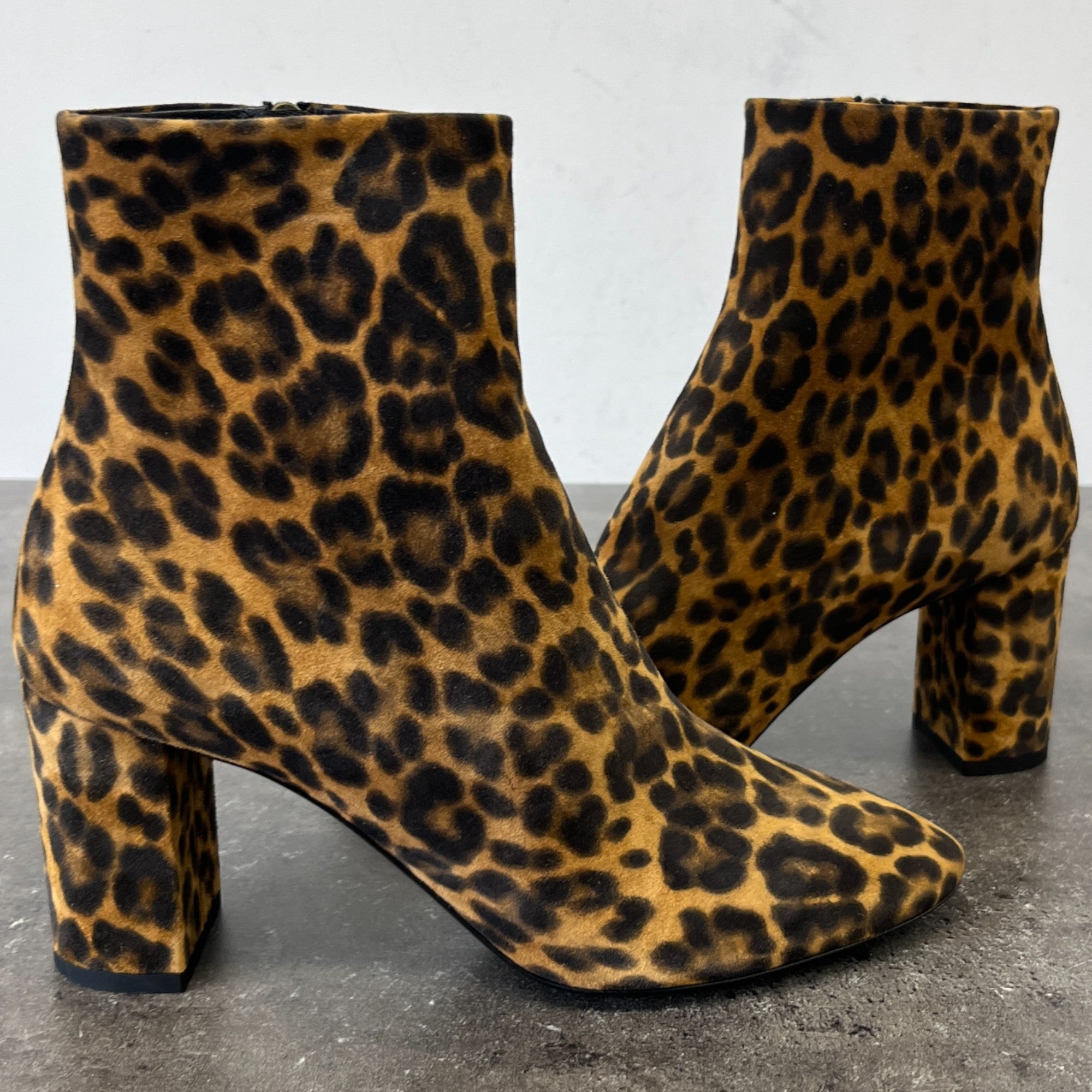 Women's Leopard Print Ankle Boots Black Size EU 37.5 / UK 4.5