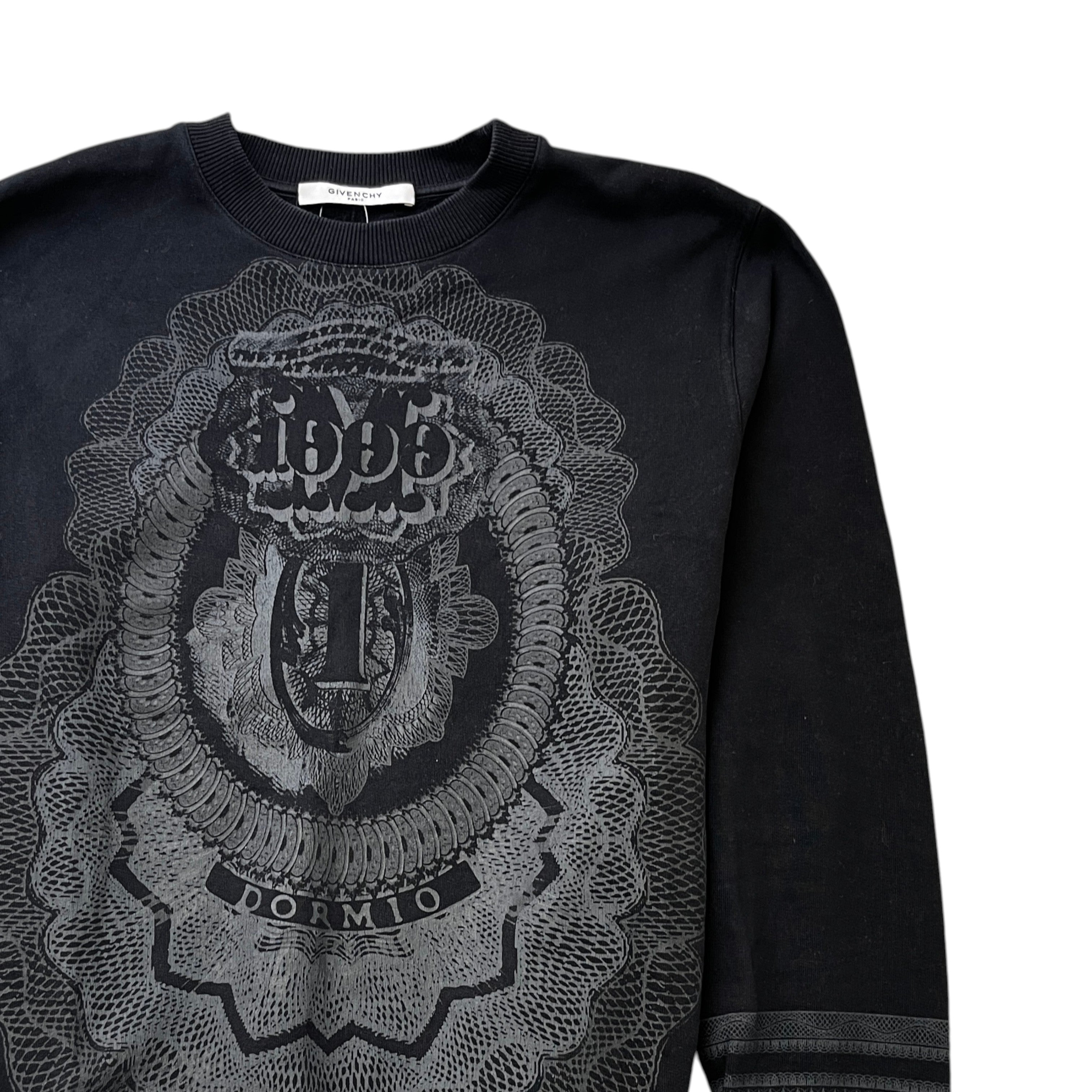 Men's Riccardo Tisci Ss 2017 1000 Bill Dormio Sweatshirt Black Size M