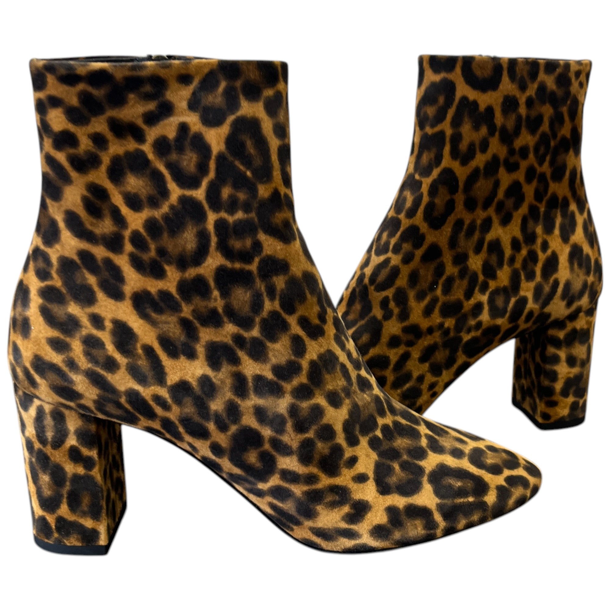 Women's Leopard Print Ankle Boots Black Size EU 37.5 / UK 4.5