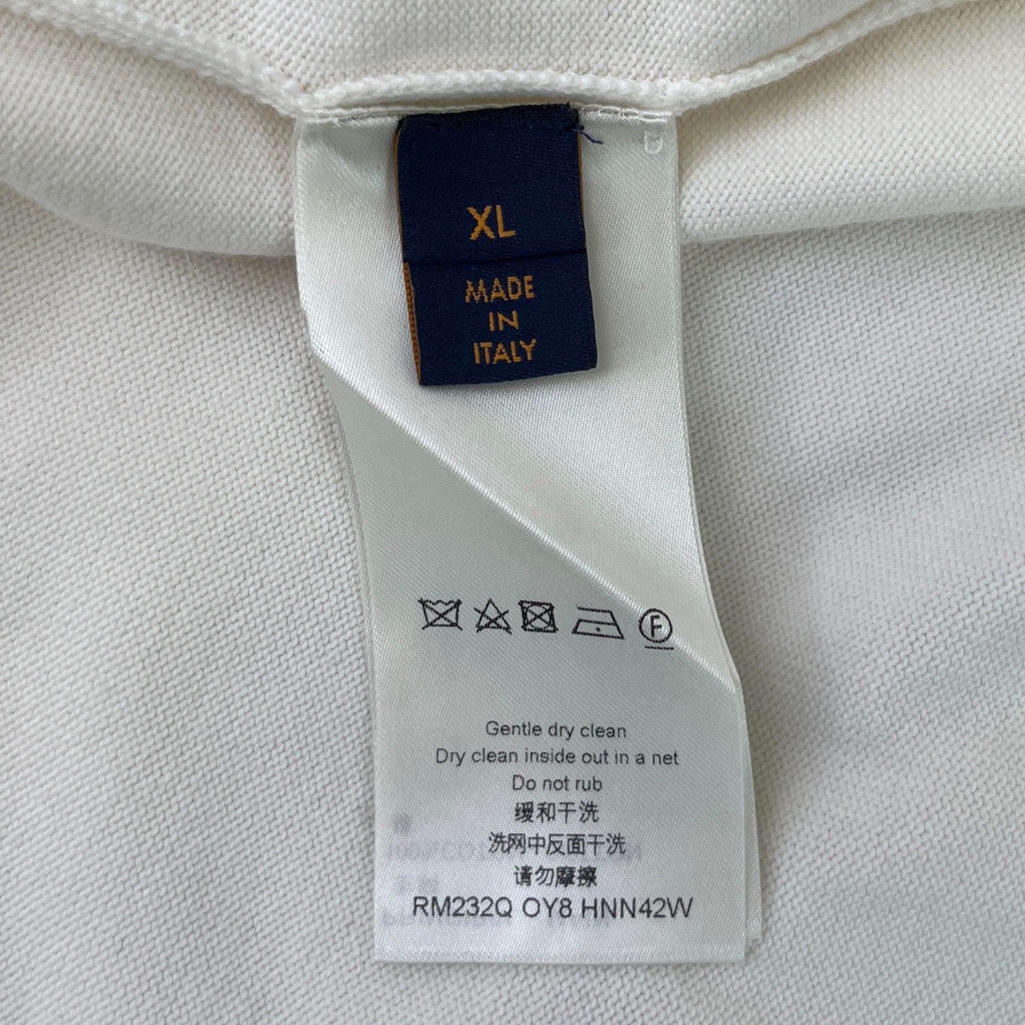 Men's Embroidered Signature T-Shirt White Size XL