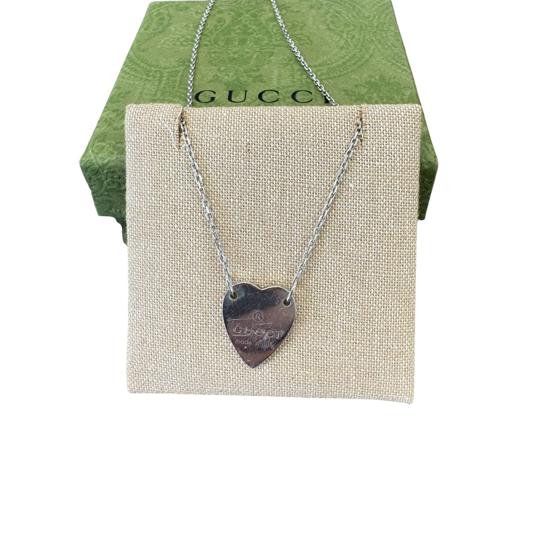 Women's Trademark Heart Pendant Necklace Silver