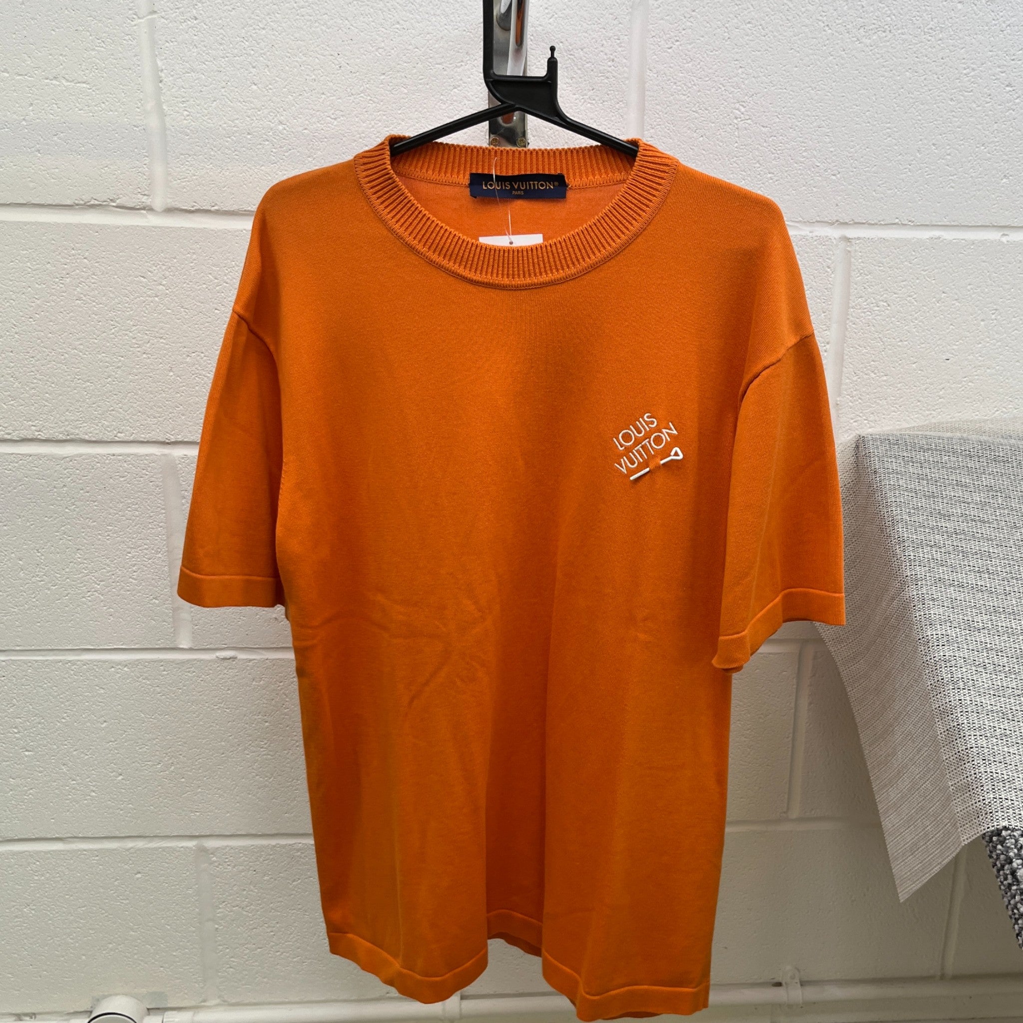 Men's Embroidered Signature T-Shirt Orange Size XL