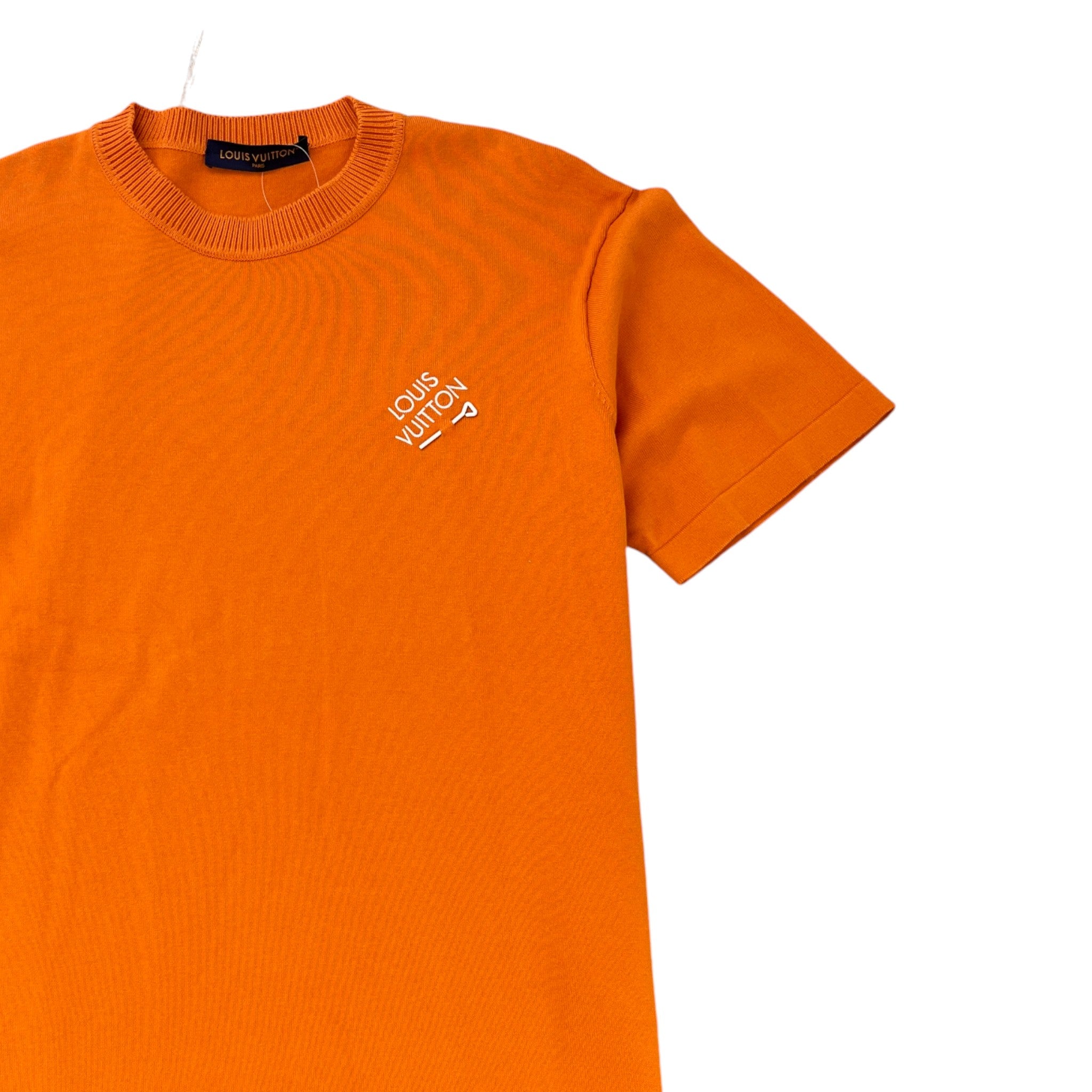 Men's Embroidered Signature T-Shirt Orange Size XL
