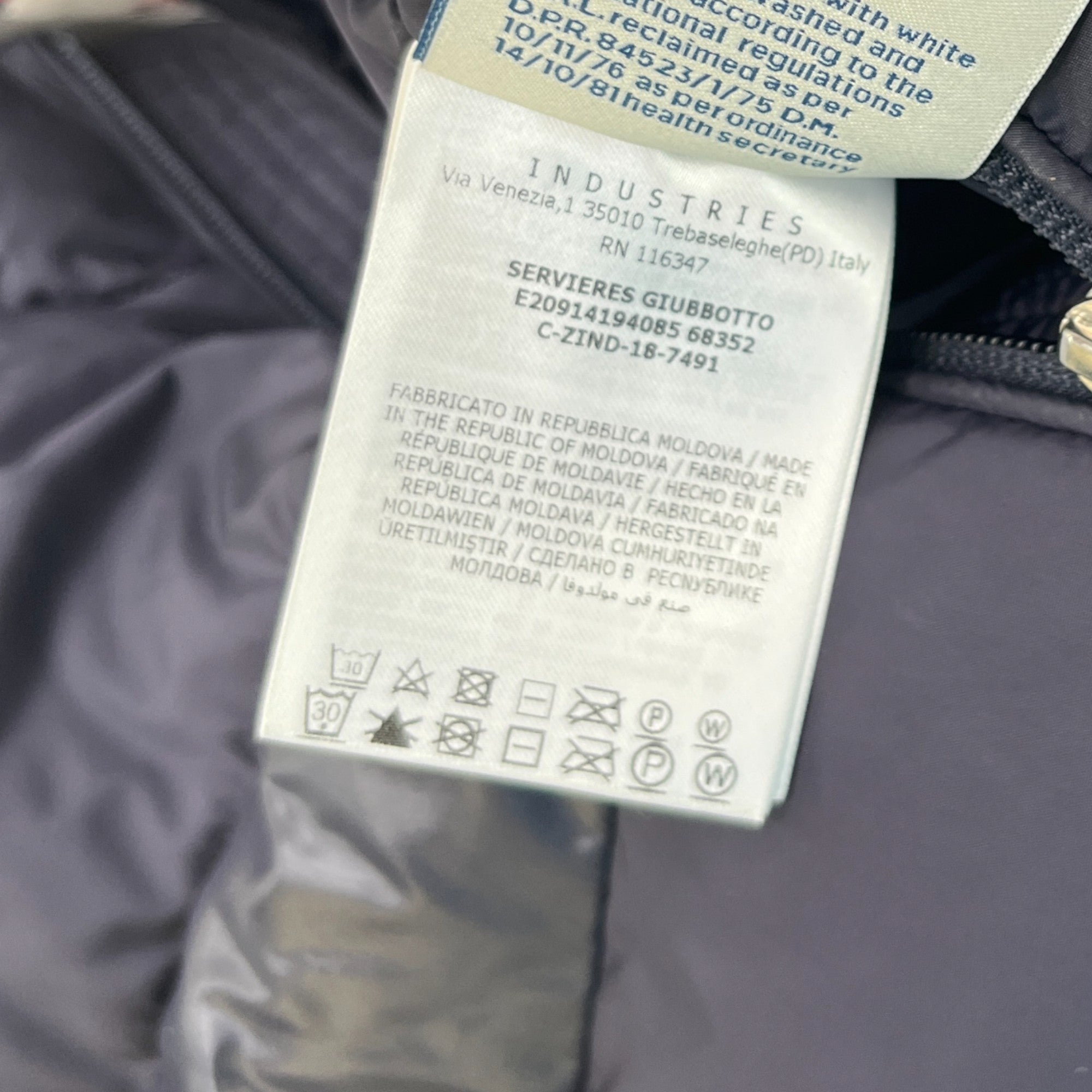 Men's Servieres Down Jacket Navy Size 0/XS