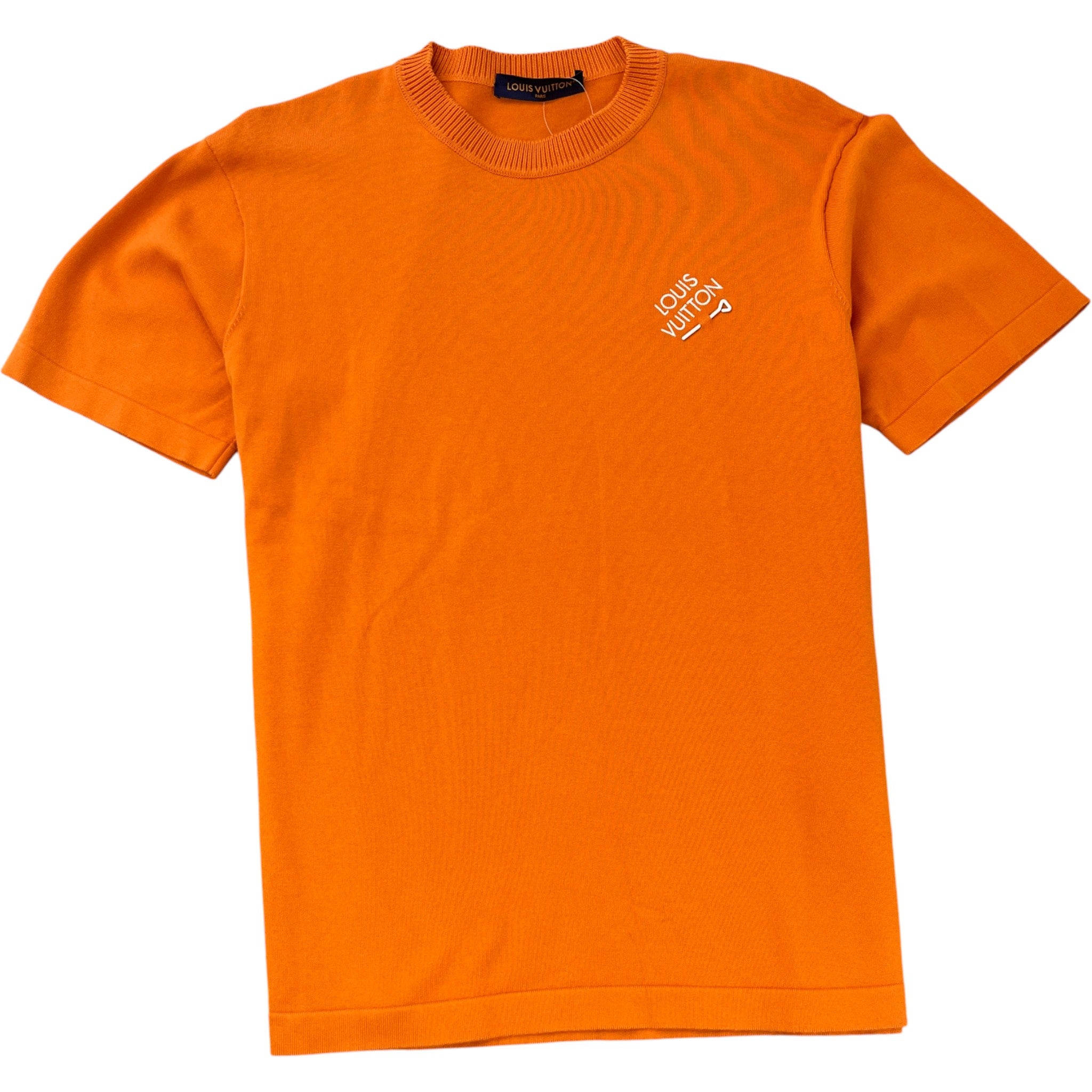 Men's Embroidered Signature T-Shirt Orange Size XL