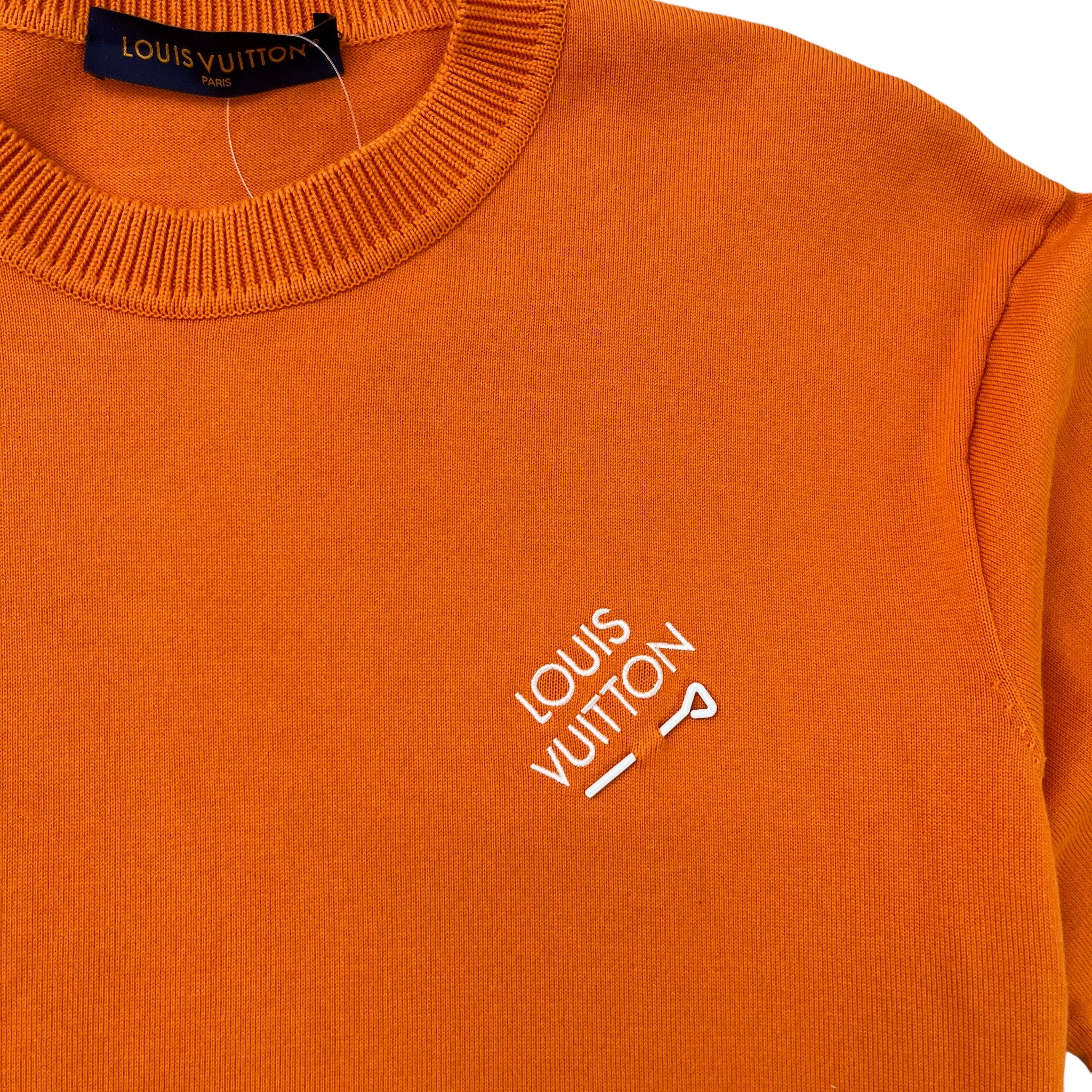 Men's Embroidered Signature T-Shirt Orange Size XL