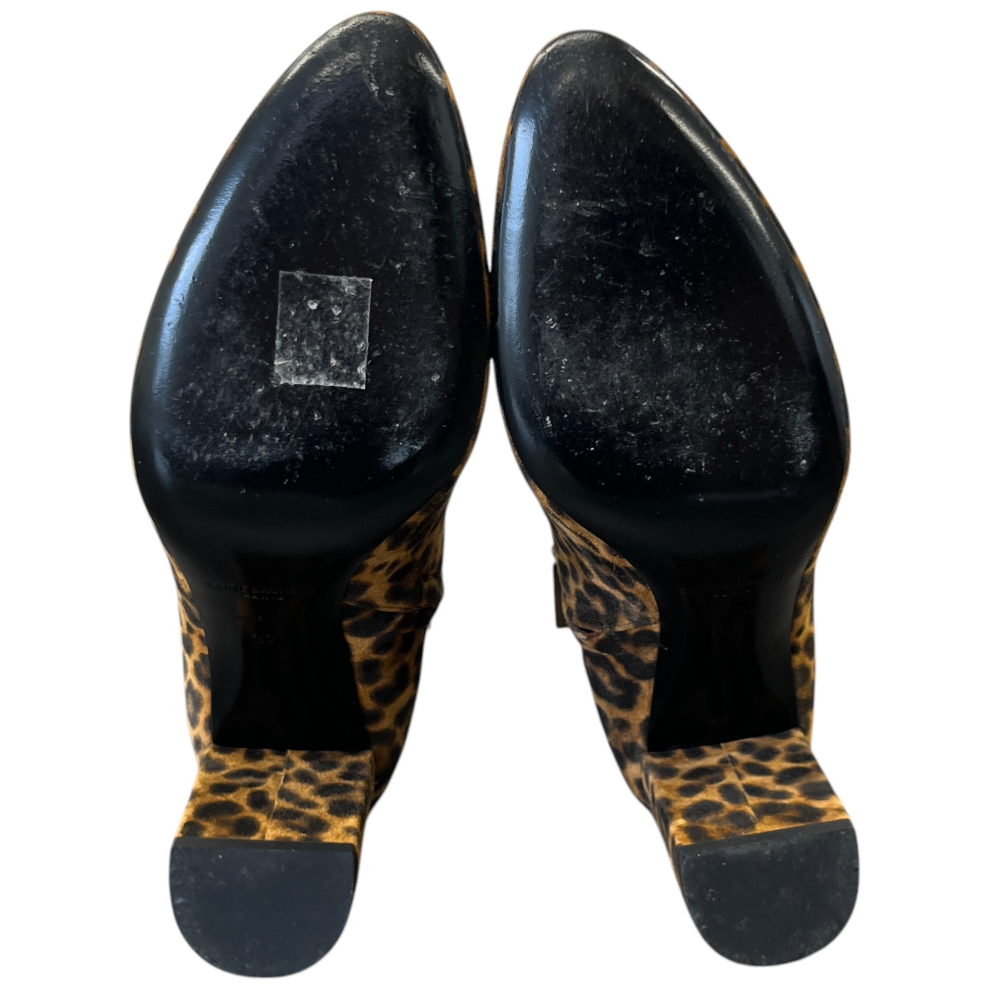 Women's Leopard Print Ankle Boots Black Size EU 37.5 / UK 4.5