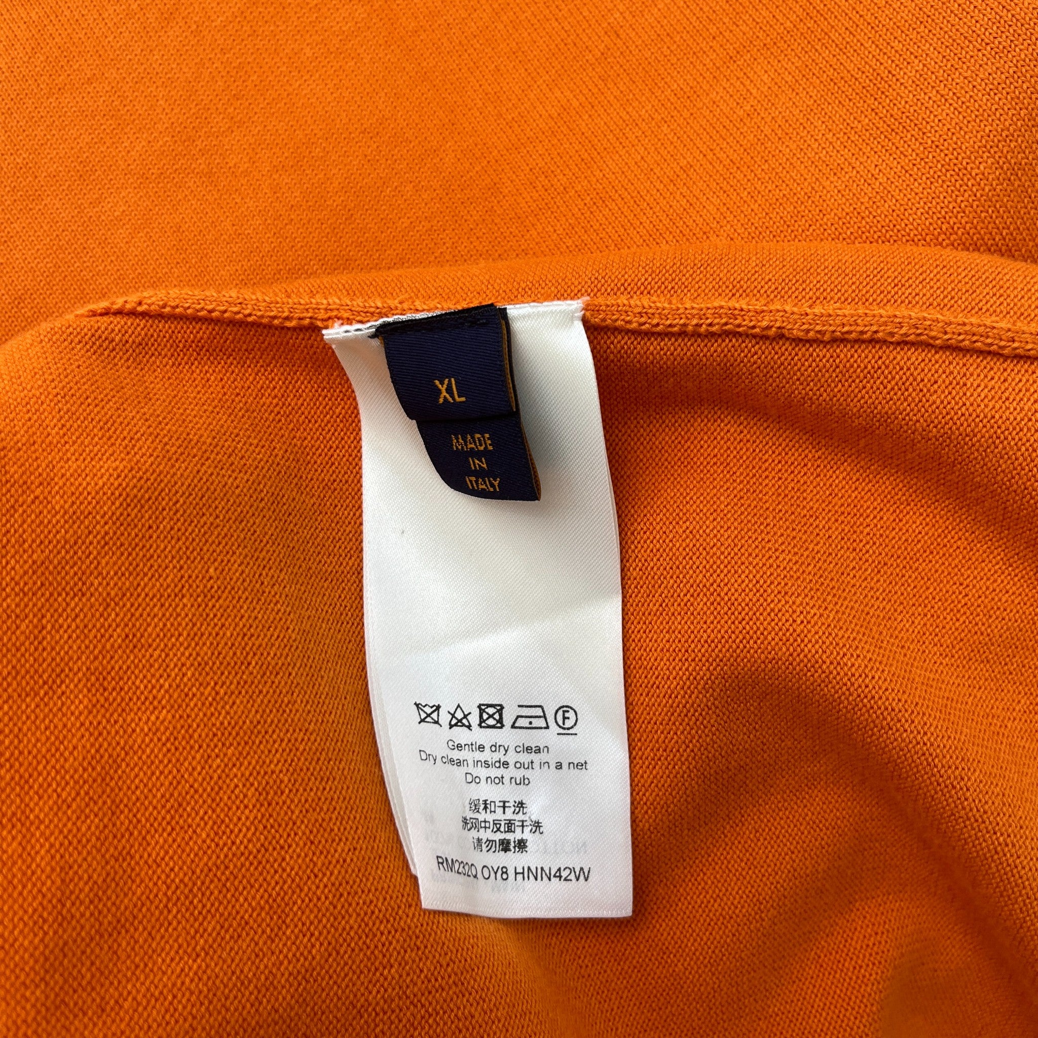 Men's Embroidered Signature T-Shirt Orange Size XL