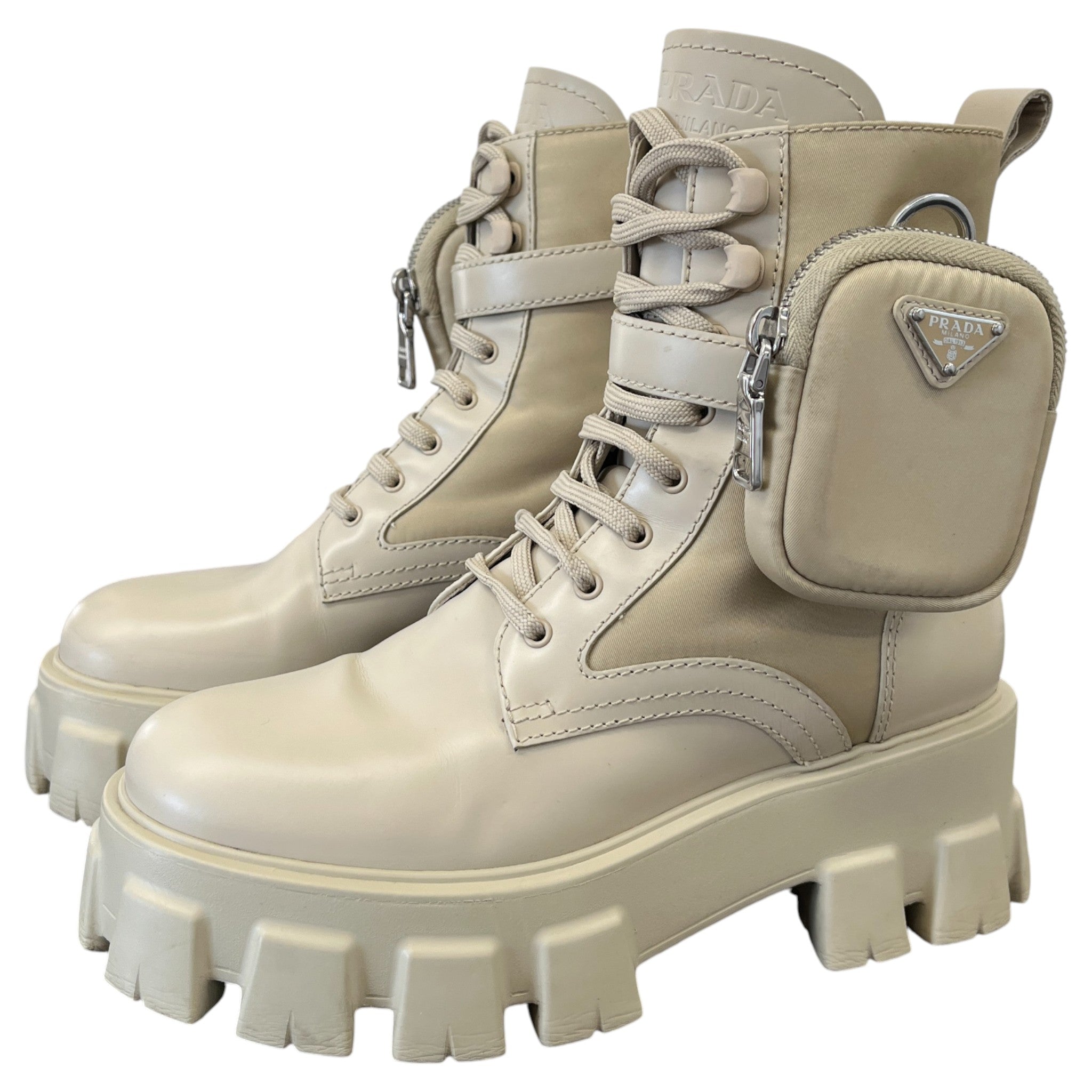 Women's Monolith Re-Nylon With Pouch Boots Cream Size EU 36.5 / UK 3.5