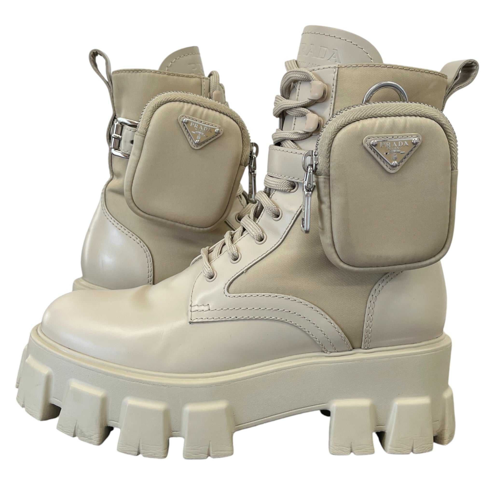 Women's Monolith Re-Nylon With Pouch Boots Cream Size EU 36.5 / UK 3.5