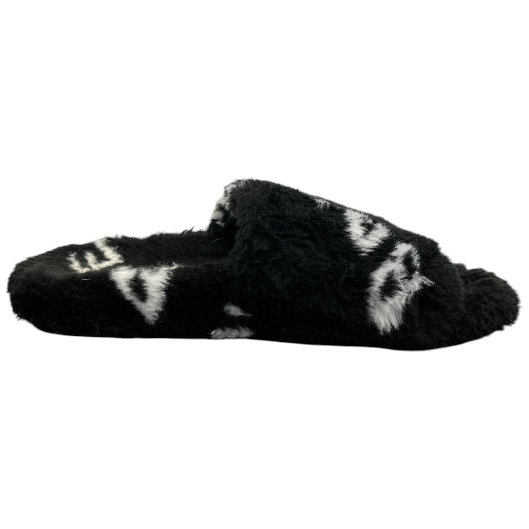Women's Fur Logo Slides Black Size EU 37 / UK 4