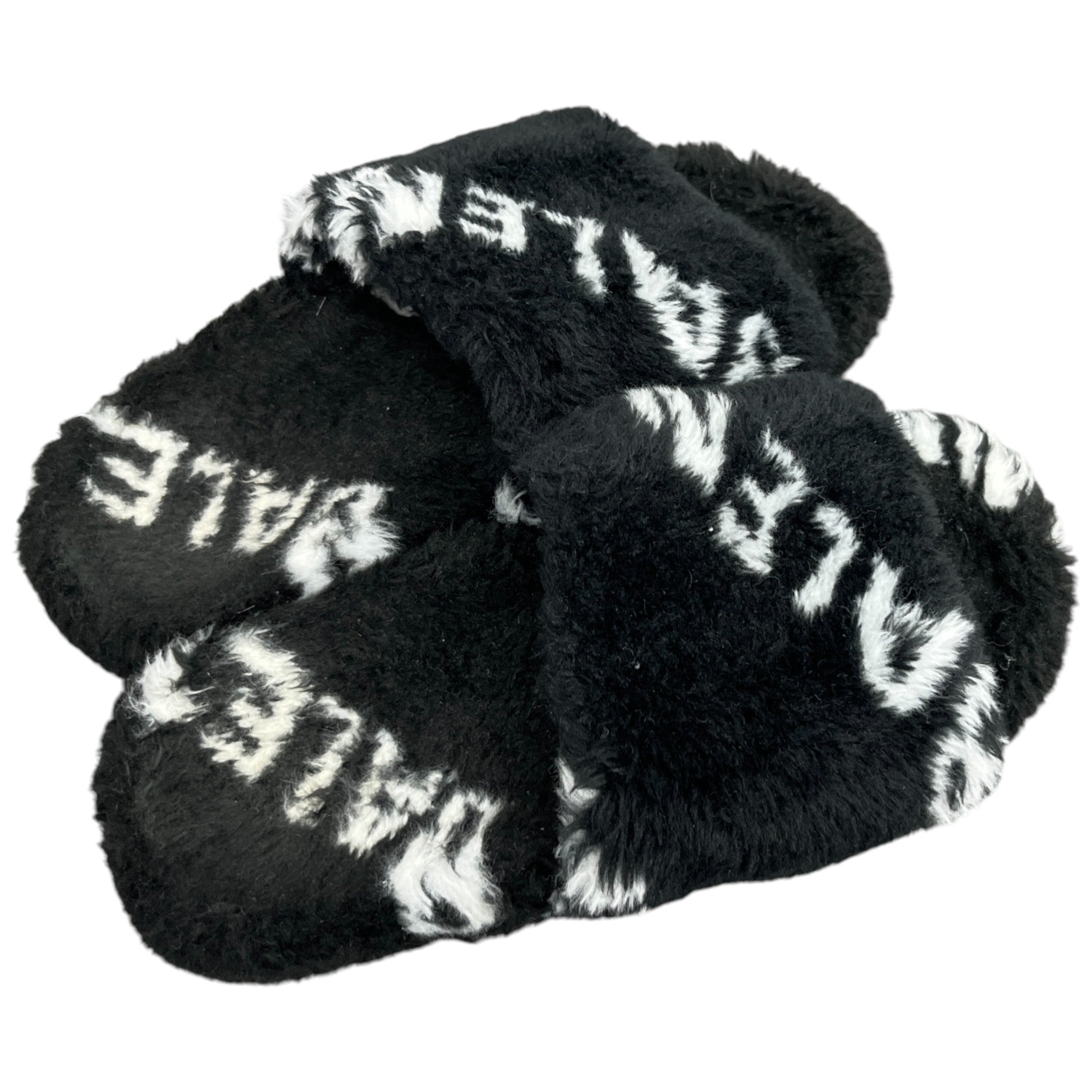 Women's Fur Logo Slides Black Size EU 37 / UK 4