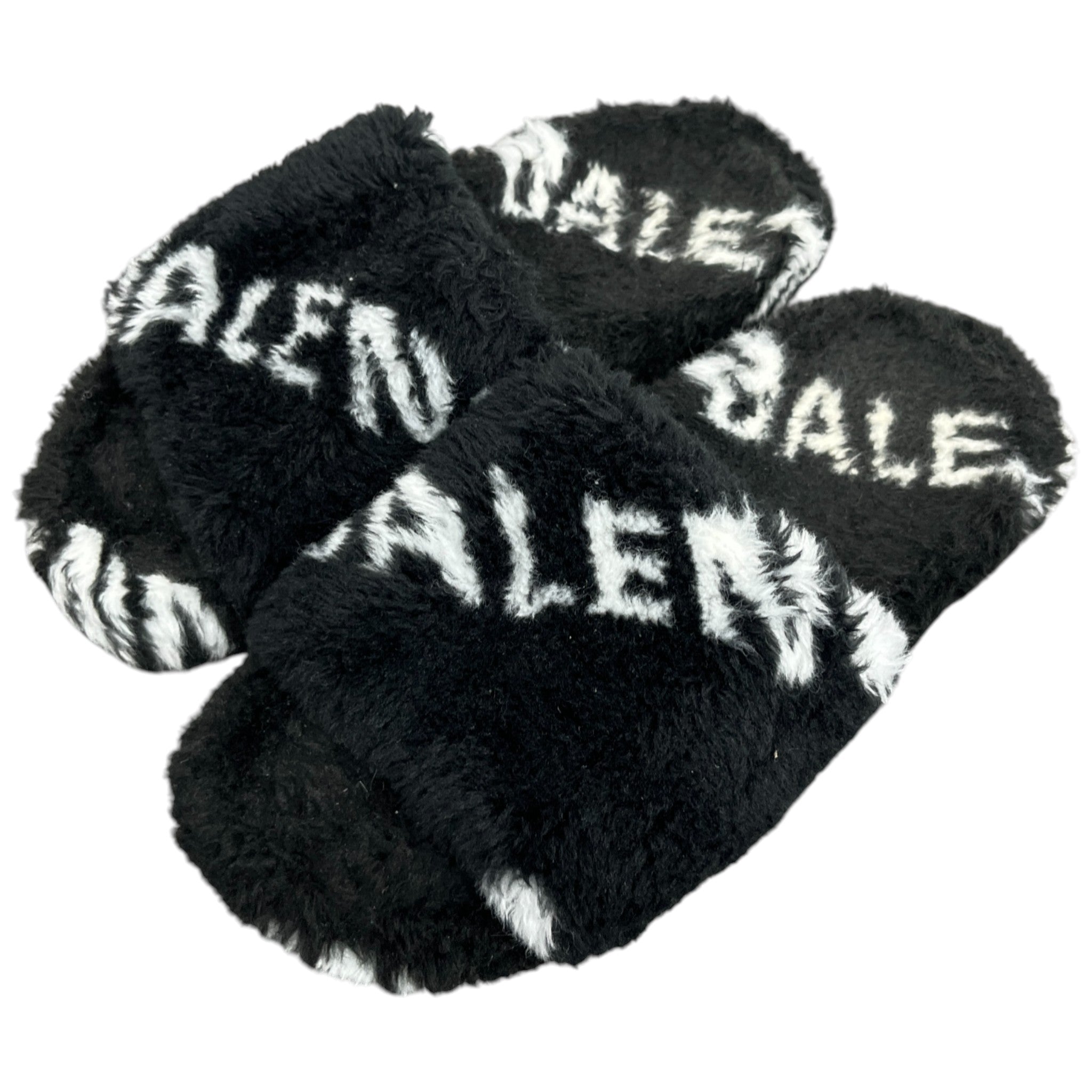 Women's Fur Logo Slides Black Size EU 37 / UK 4
