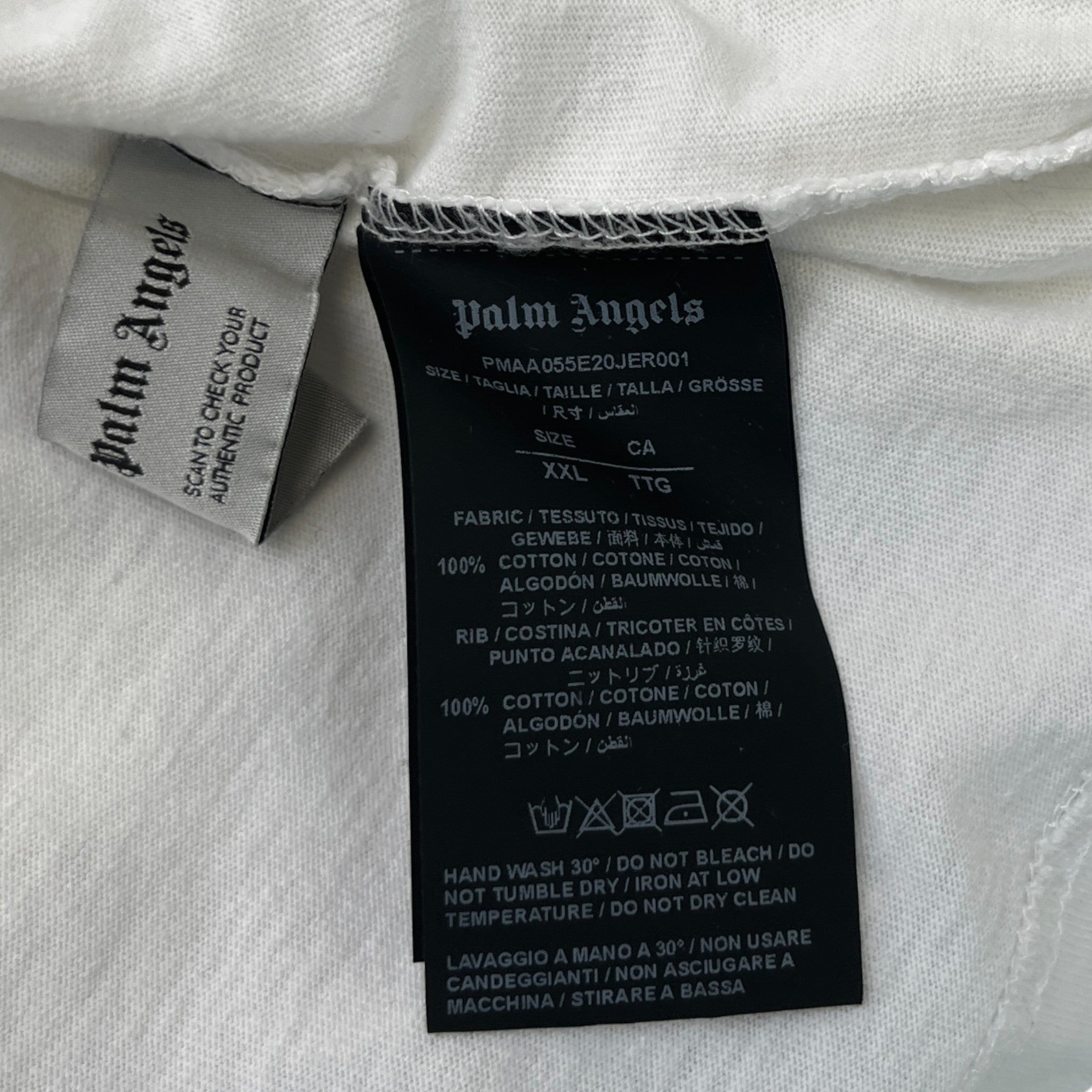 Men's Logo Print T-Shirt White Size XXL