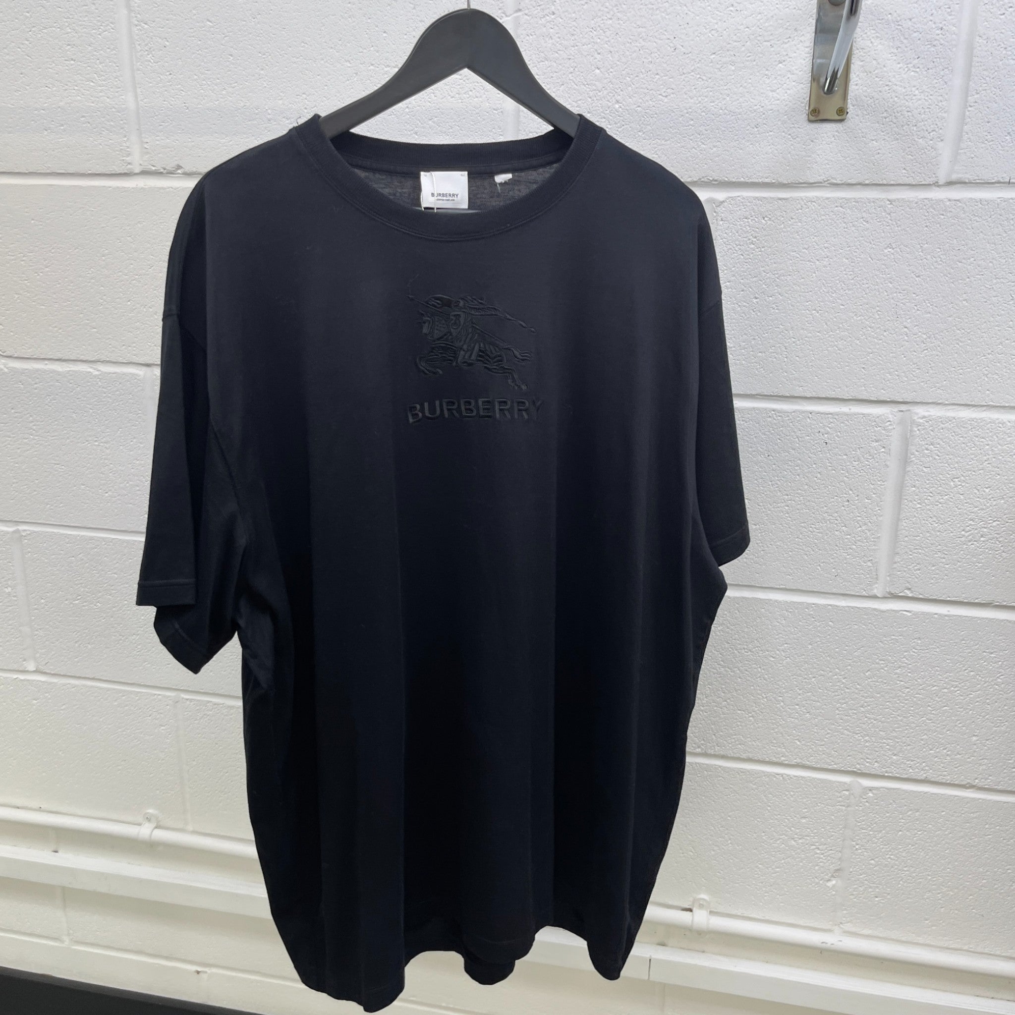 Men's Embroidered Logo T-Shirt Black Size XXL