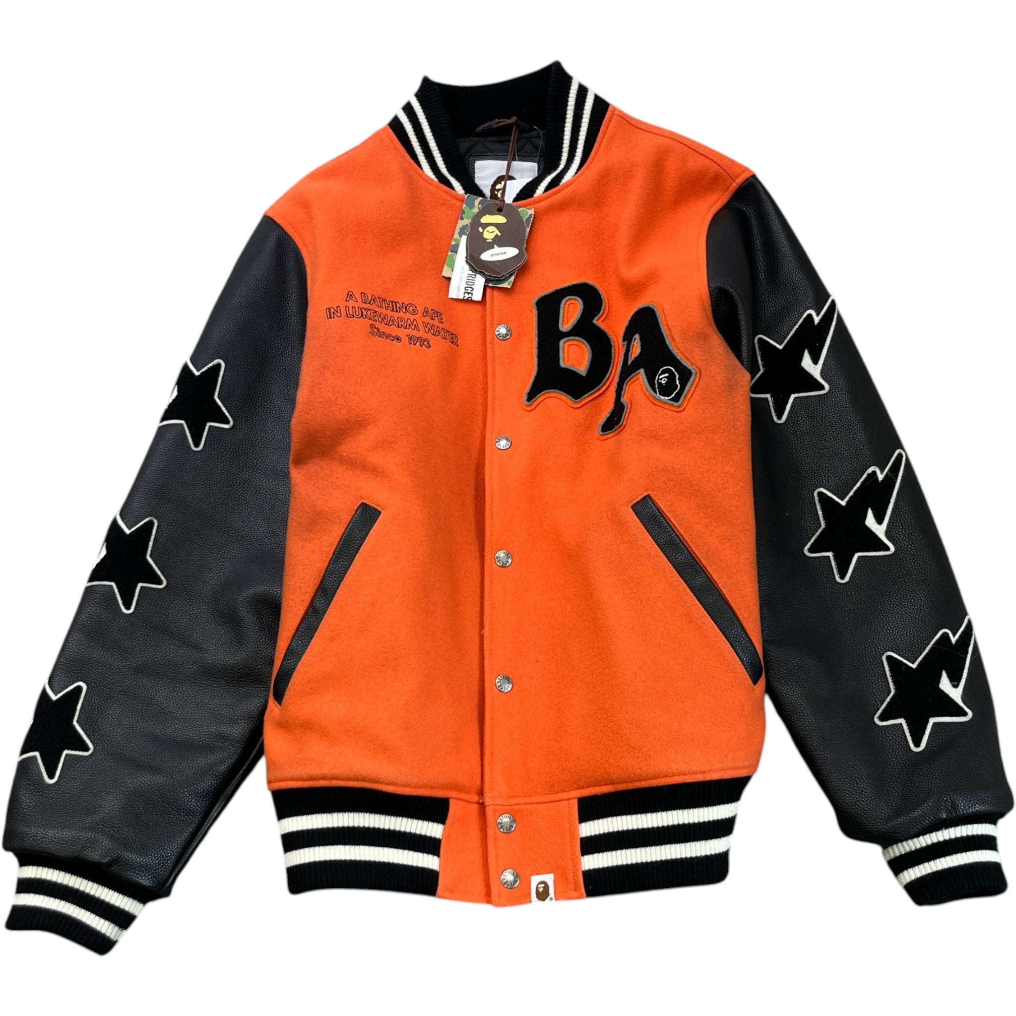 Men's Logo Varsity Jacket Orange Size XL