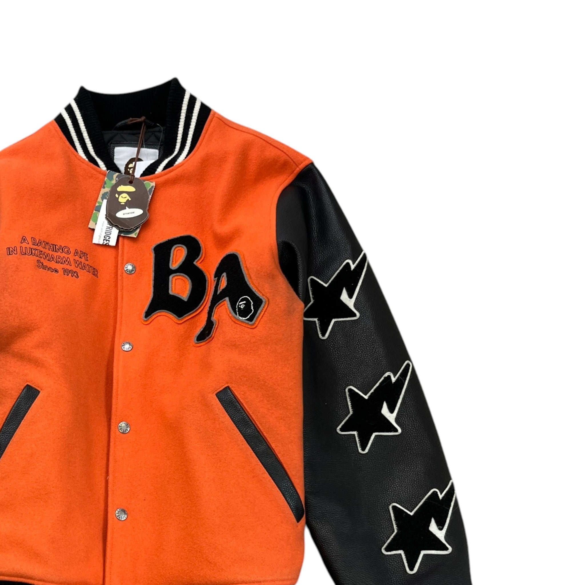 Men's Logo Varsity Jacket Orange Size XL