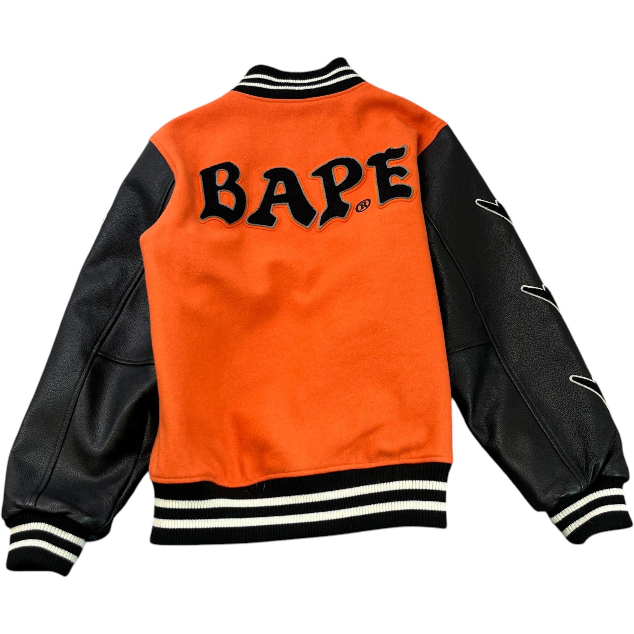 Men's Logo Varsity Jacket Orange Size XL
