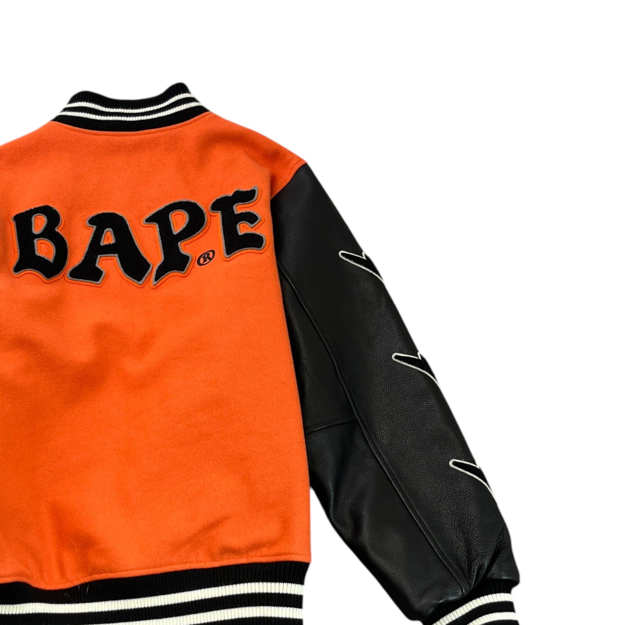 Men's Logo Varsity Jacket Orange Size XL
