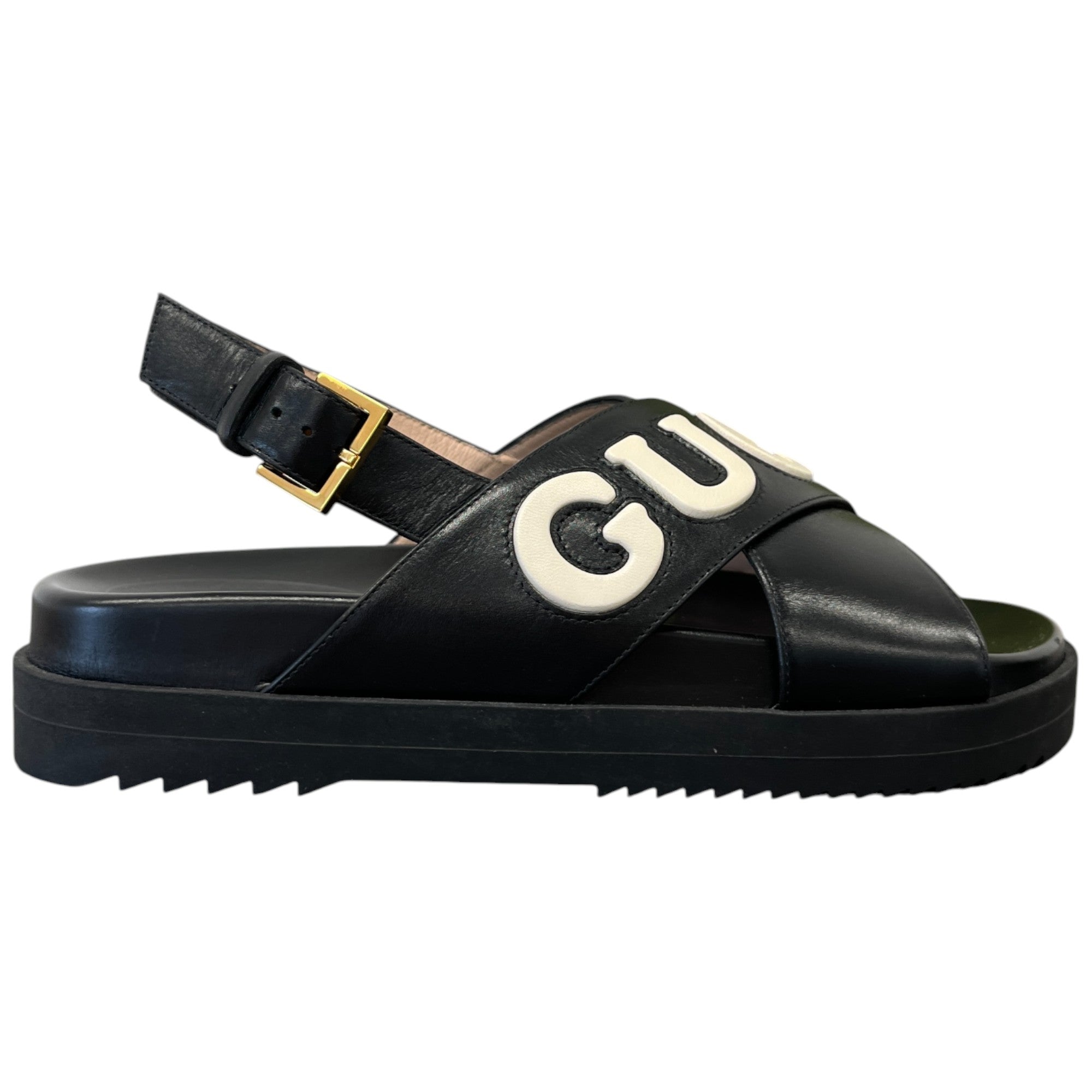 Women's Logo Print Sandals Black Size EU 38.5 / UK 5.5