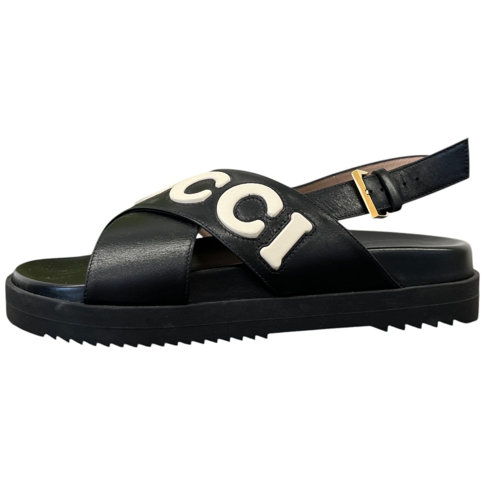 Women's Logo Print Sandals Black Size EU 38.5 / UK 5.5