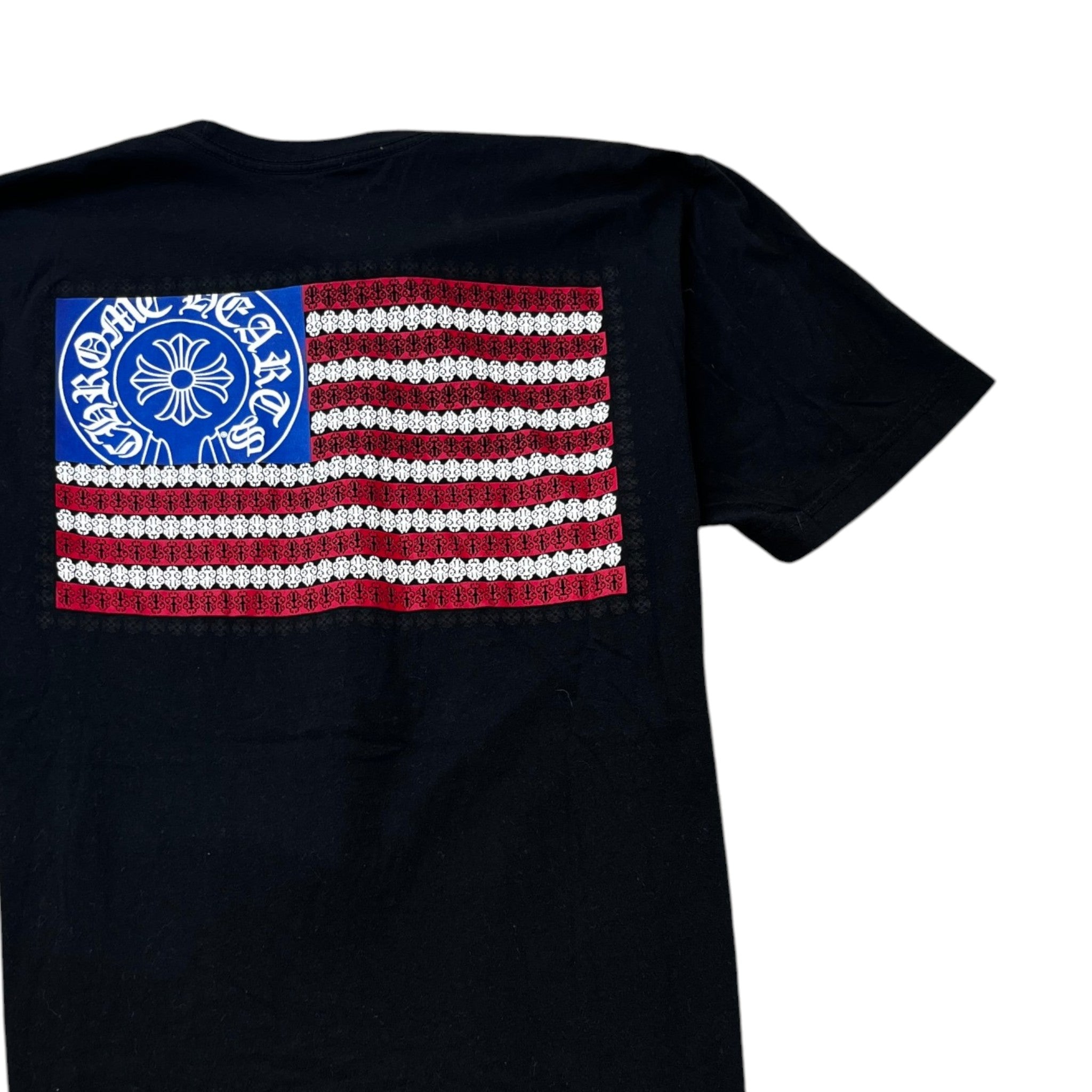 Men's American Flag T-Shirt Black Size L