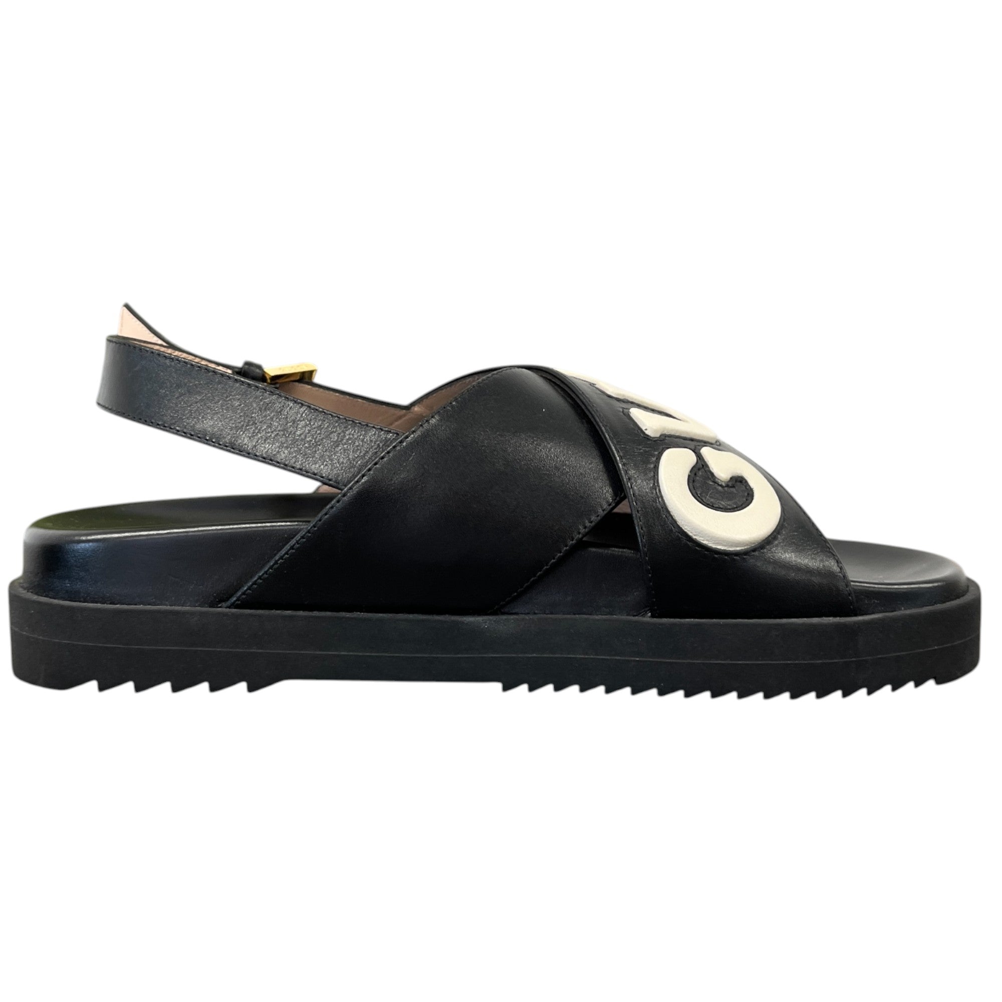 Women's Logo Print Sandals Black Size EU 38.5 / UK 5.5