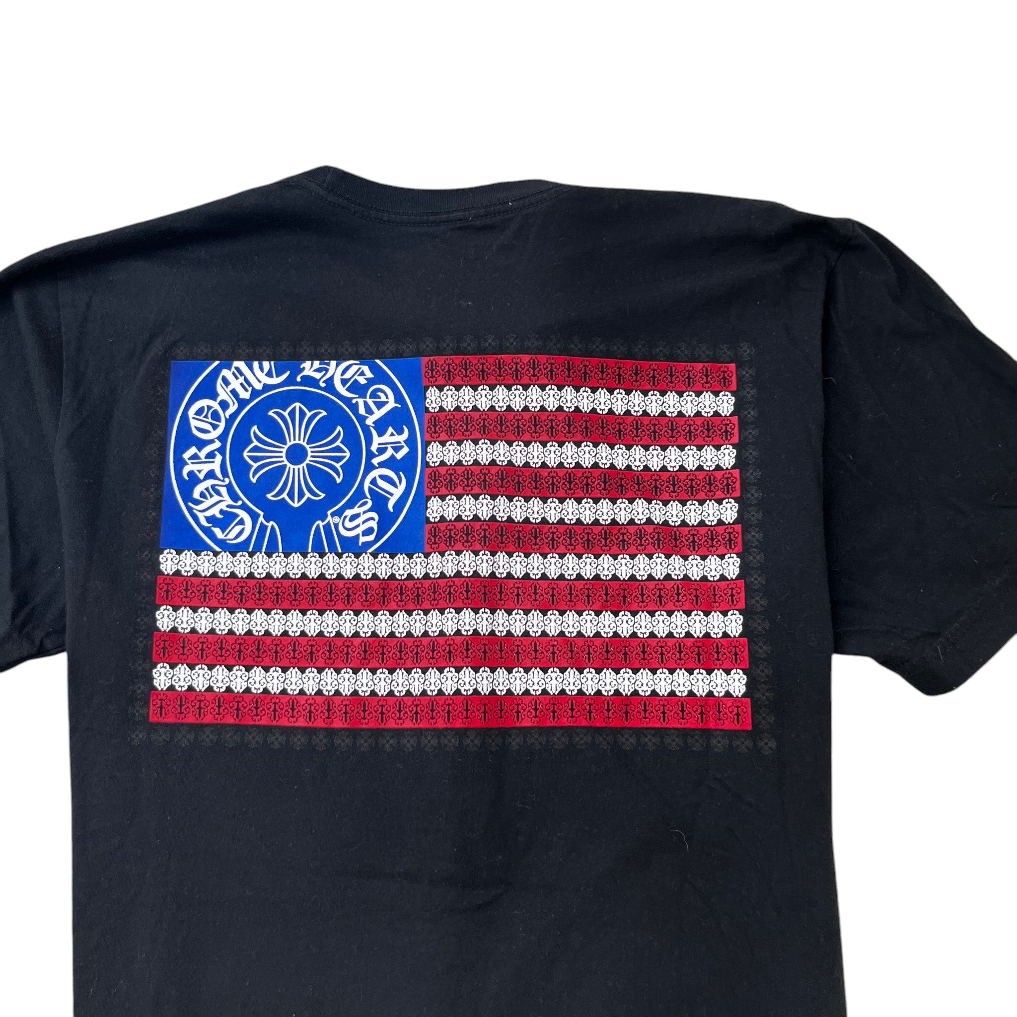 Men's American Flag T-Shirt Black Size L