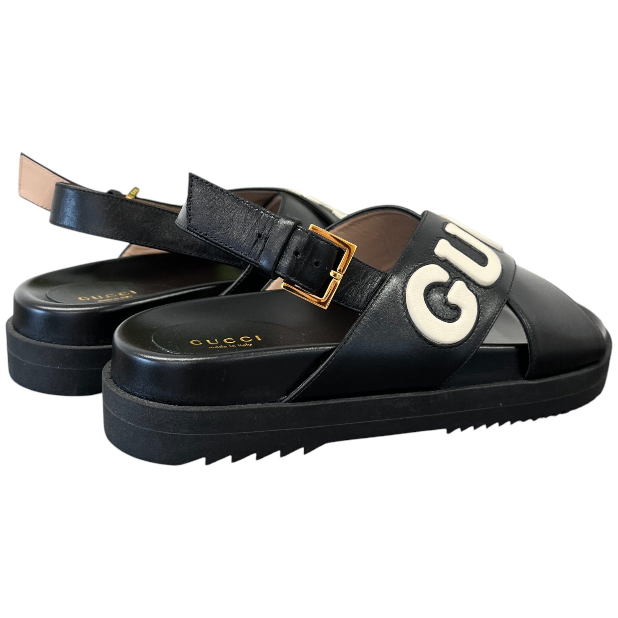 Women's Logo Print Sandals Black Size EU 38.5 / UK 5.5