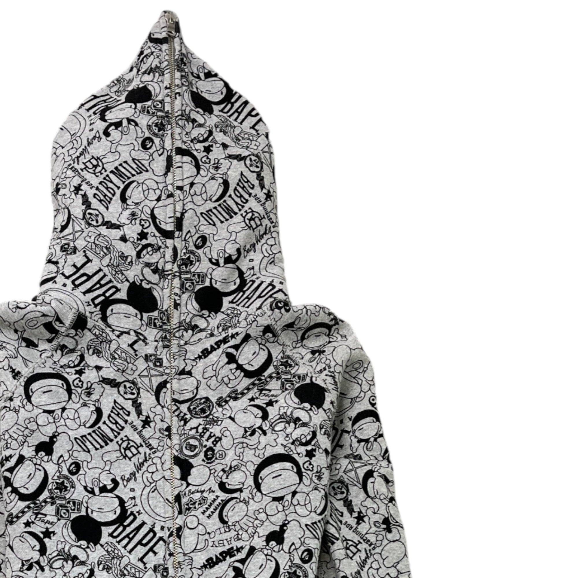 Men's Baby Milo Full Zip Hoodie Grey Size XS