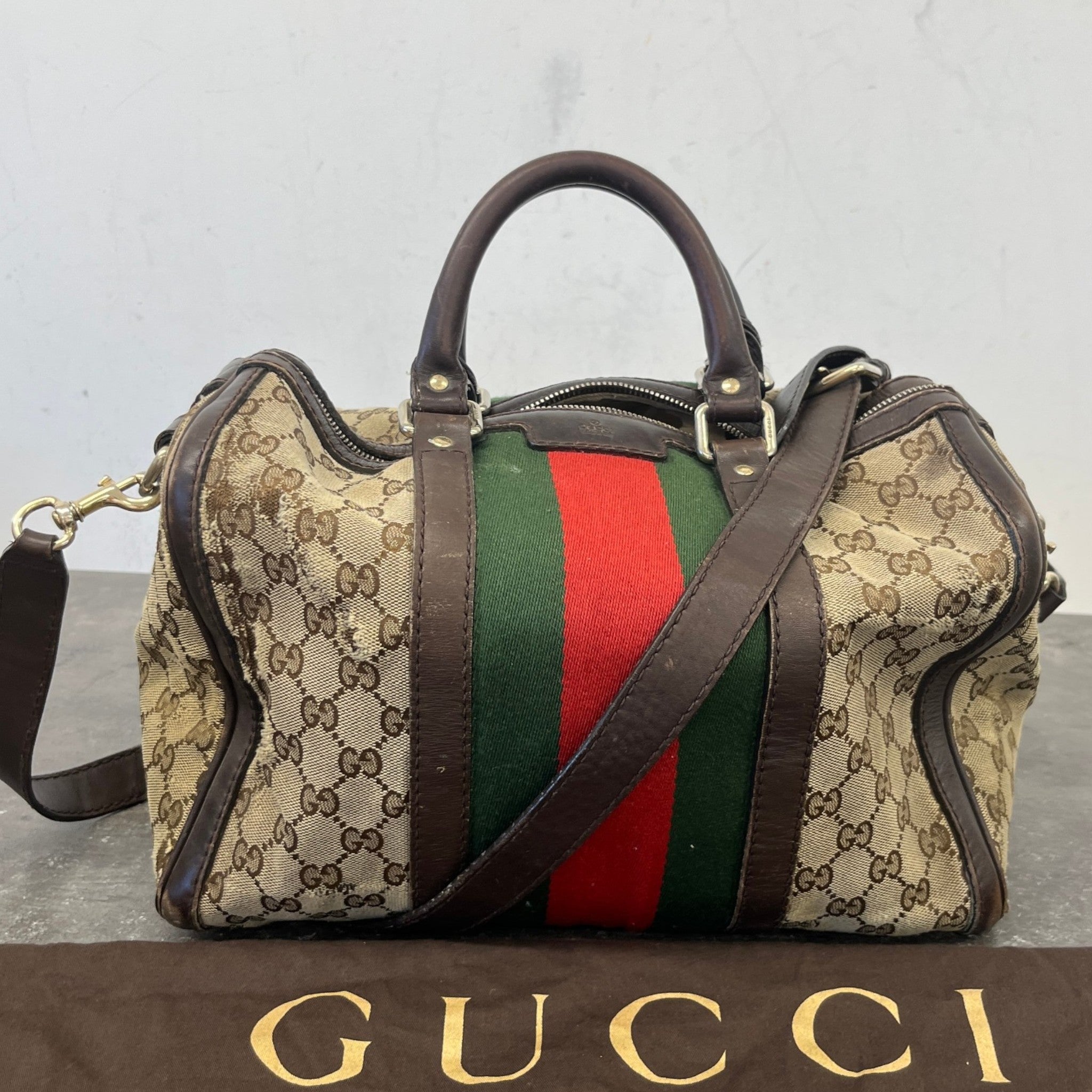Women's Gg Supreme Web Stripe Handbag Beige