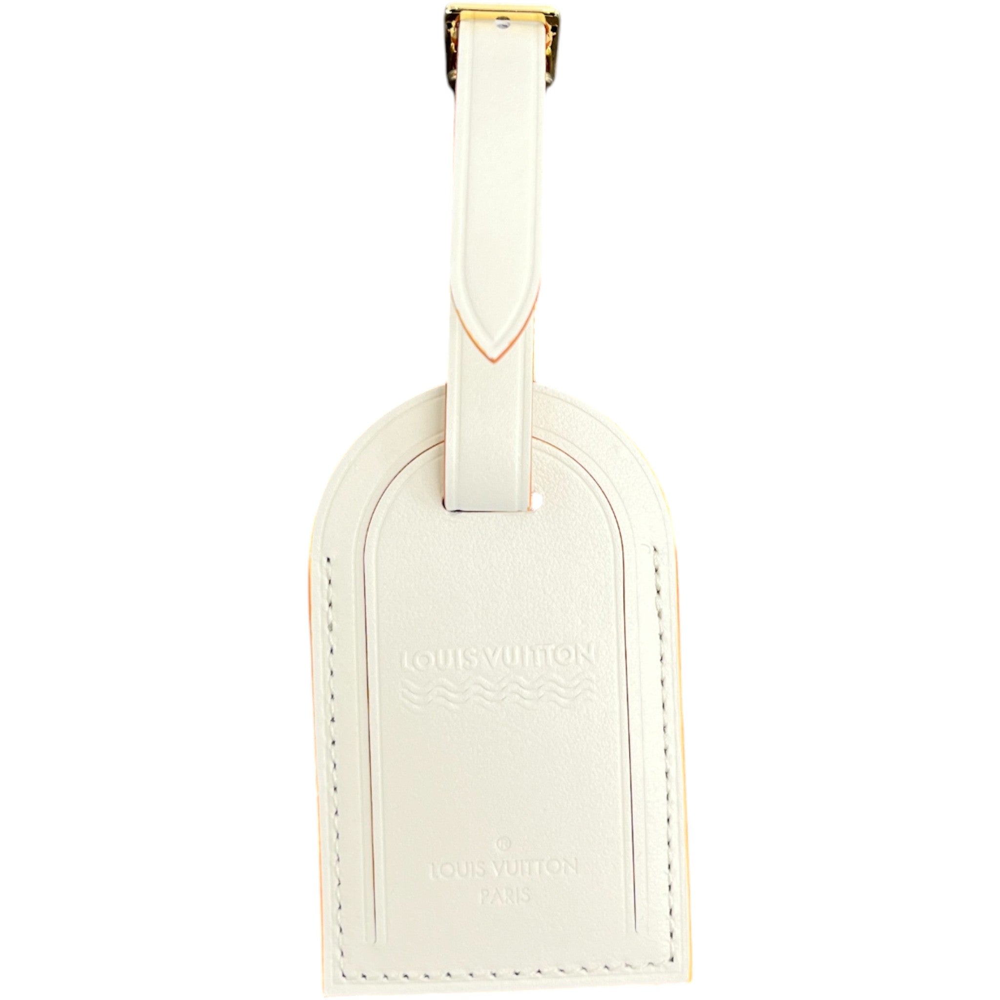 Embossed Logo Luggage Tag Cream