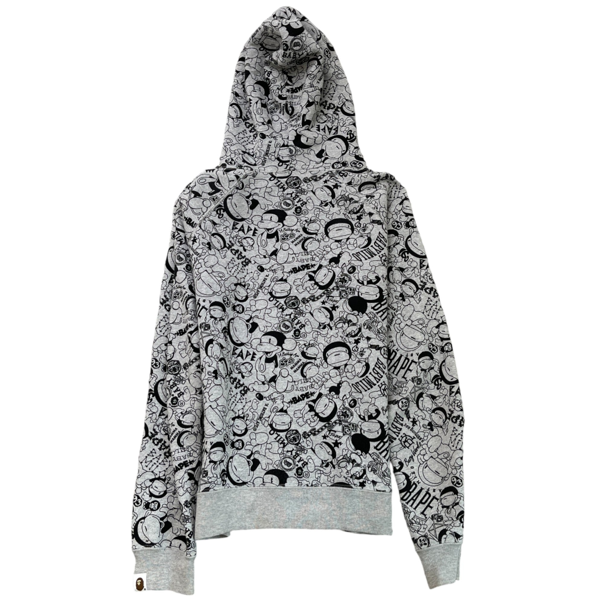 Men's Baby Milo Full Zip Hoodie Grey Size XS