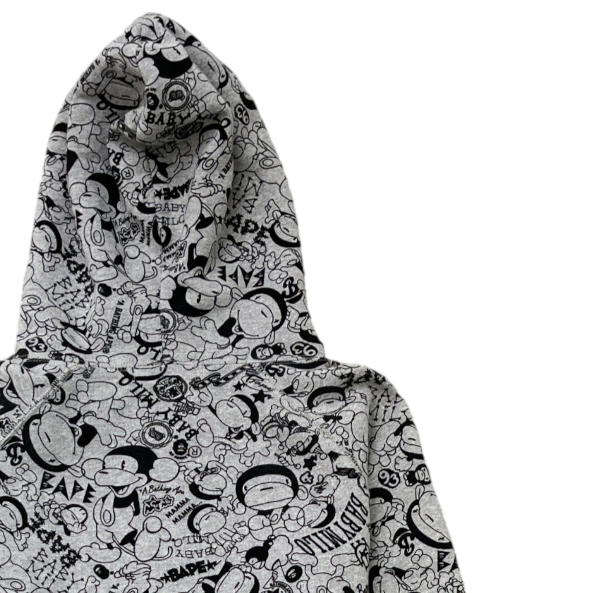 Men's Baby Milo Full Zip Hoodie Grey Size XS