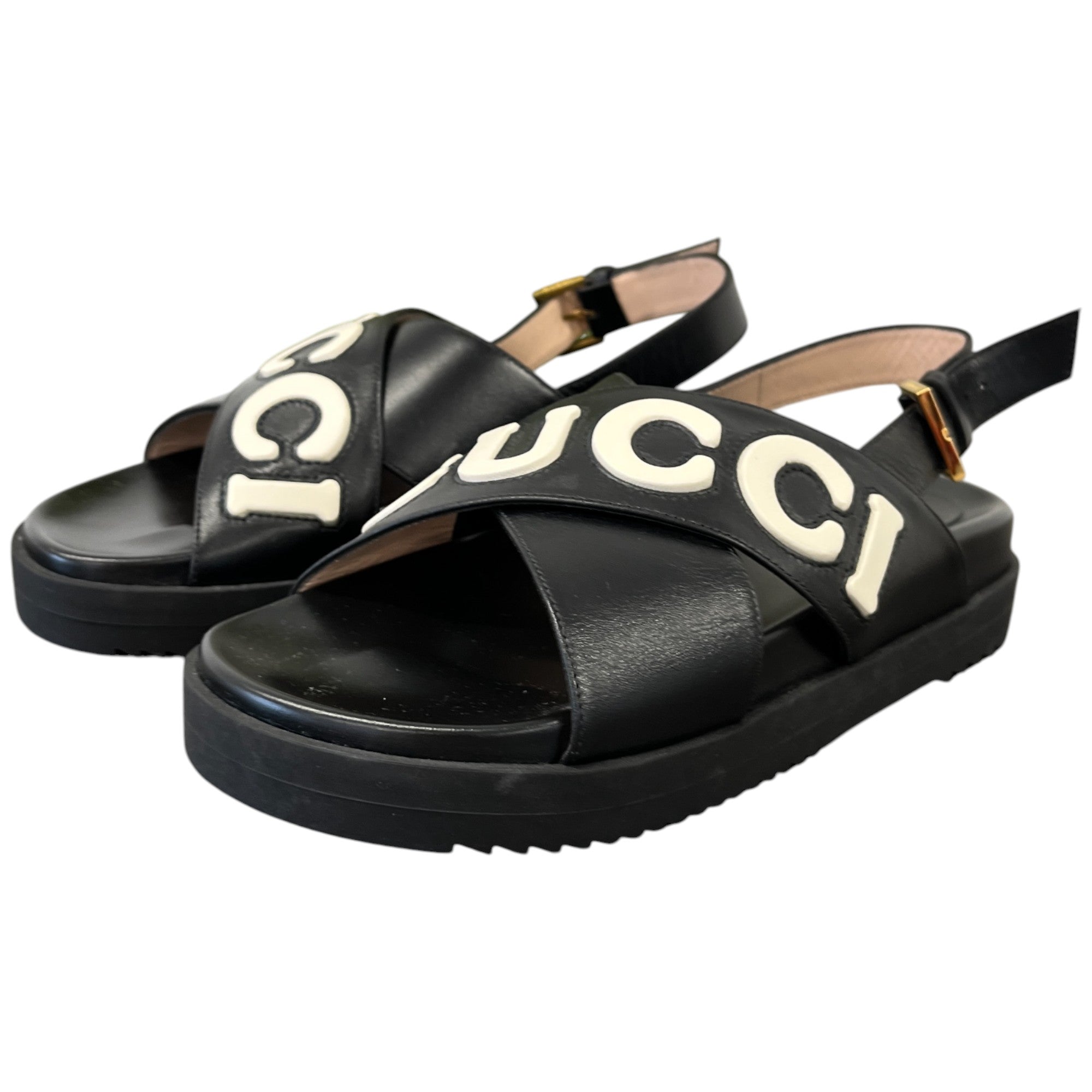 Women's Logo Print Sandals Black Size EU 38.5 / UK 5.5